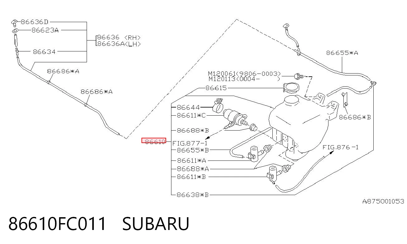 Comprar Depósito de líquido limpiaparabrisas Subaru Forester I S10, SF a bajo precio
