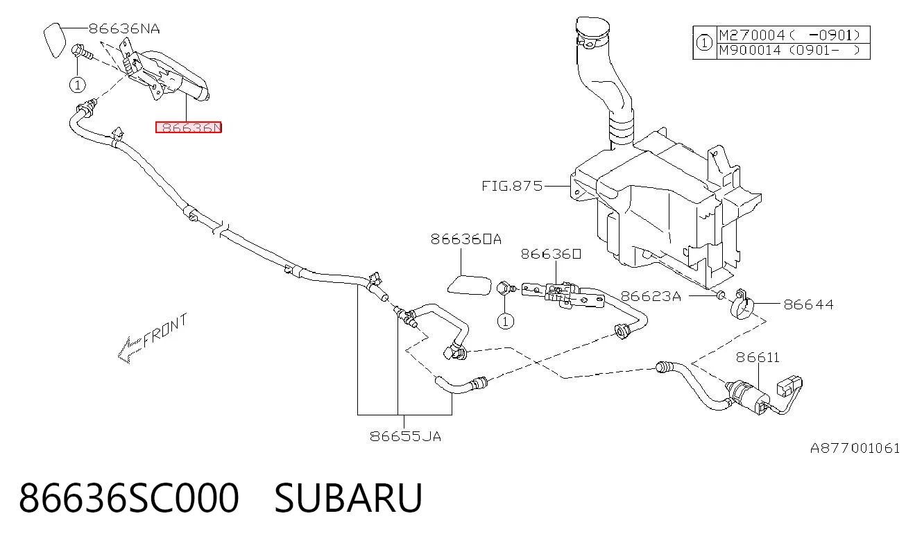 86636SC000 Subaru Boquilla lavafaros delantera derecha