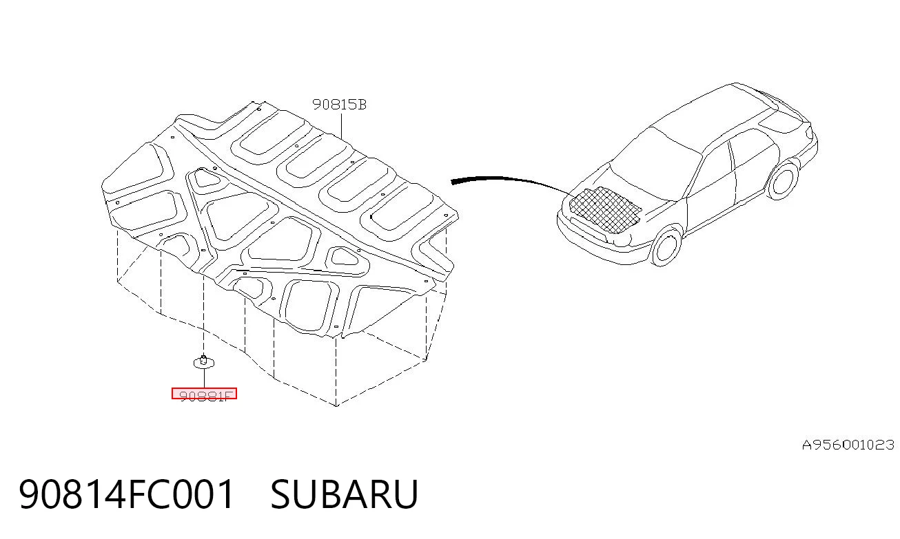 90814FC001 Subaru Clip del aislante del capó