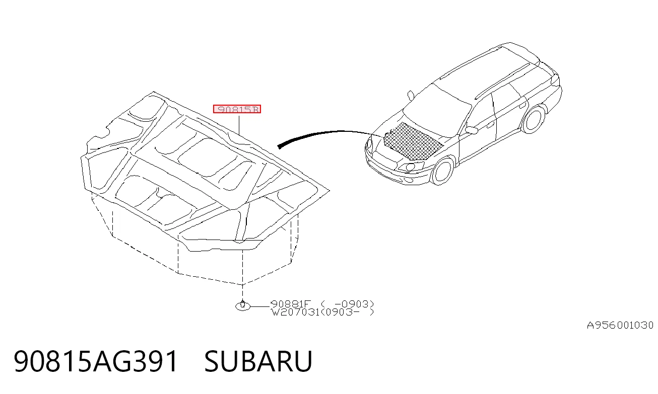 Comprar Aislamiento acústico del capó Subaru Outback B13, BP a bajo precio