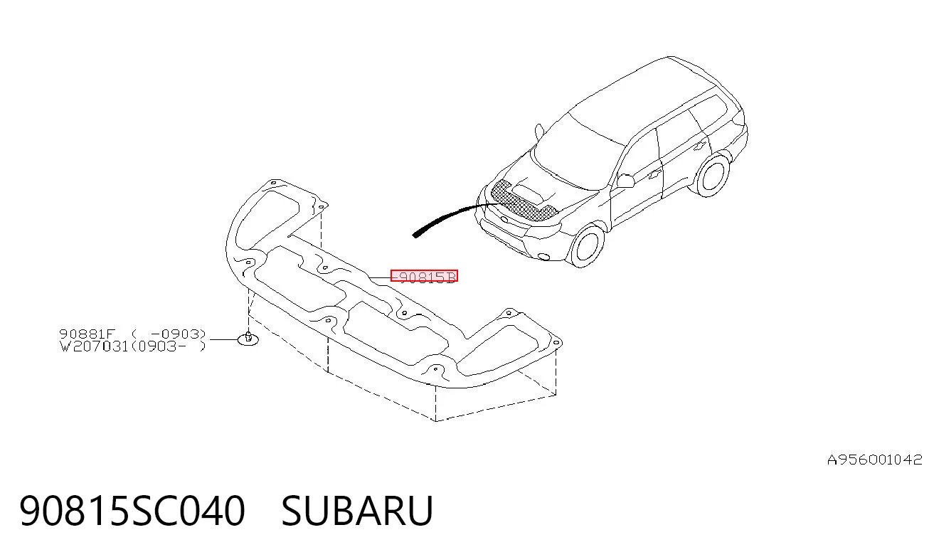 Aislante de capó de motor para Subaru Forester III S12, SH