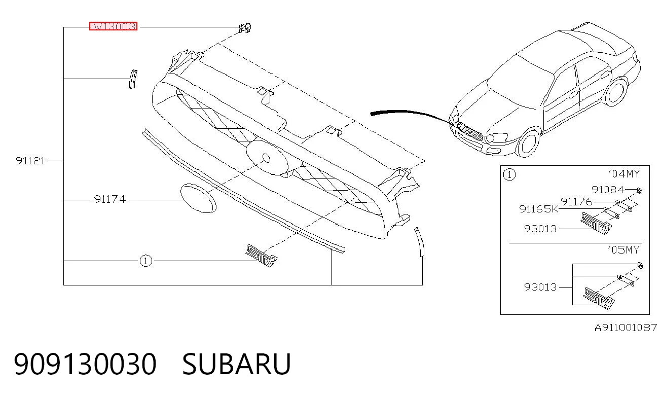 909130030 Subaru 