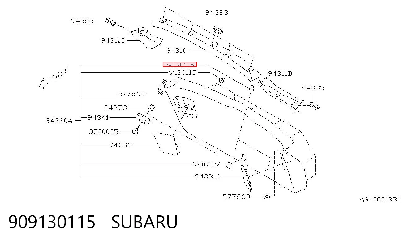 909130115 Subaru Clips de fijación para panel de puerta