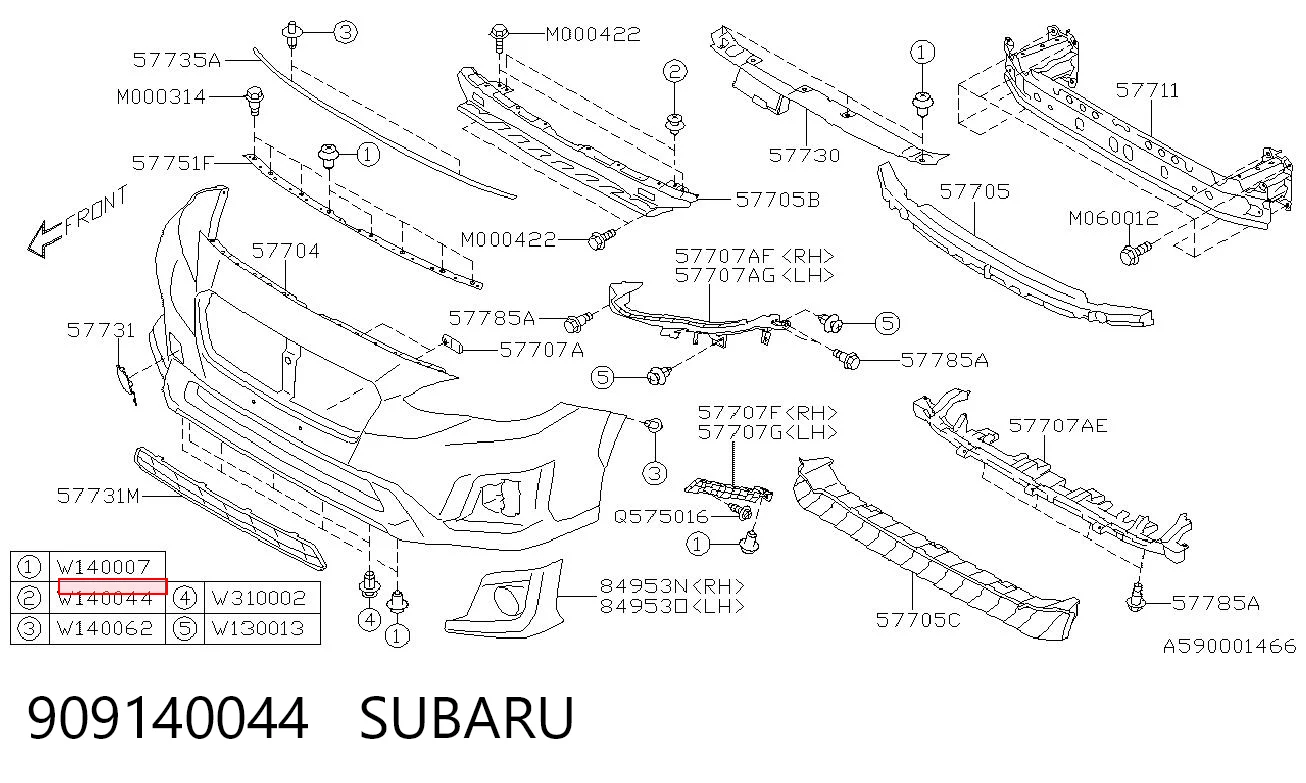 909140044 Subaru Clip de fijación de moldura de parabrisas