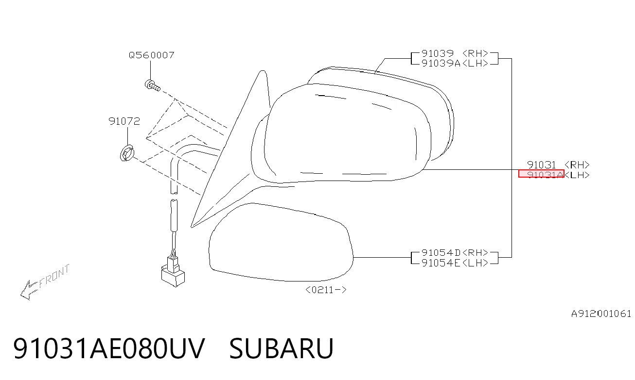 Espejo izquierdo Subaru Outback  desde 197,76 €