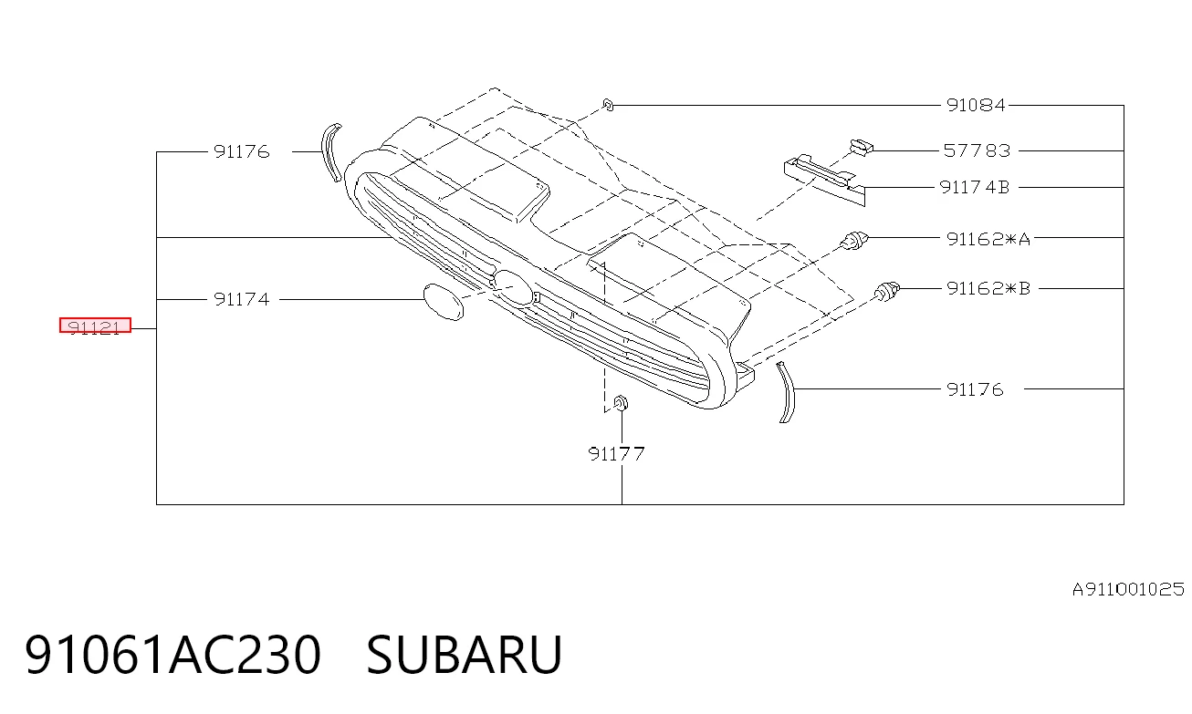 Parrilla para Subaru Legacy BD, BG
