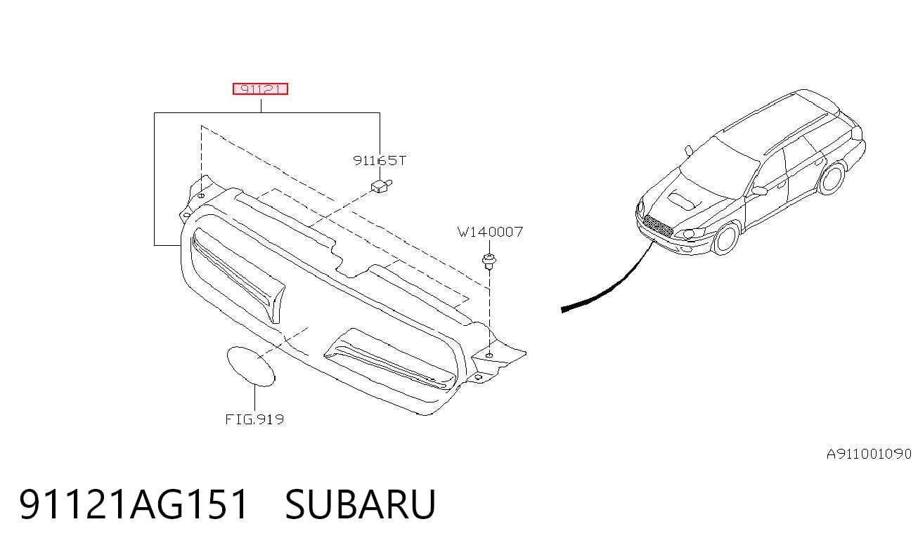 Comprar Parrilla del radiador Subaru Legacy IV B13 a bajo precio