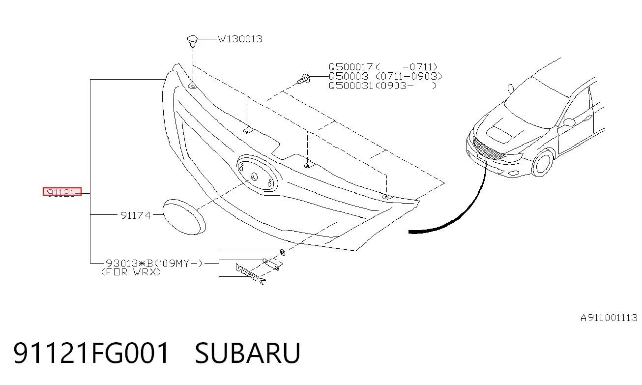 Comprar Parrilla del radiador Subaru Impreza III GH a bajo precio