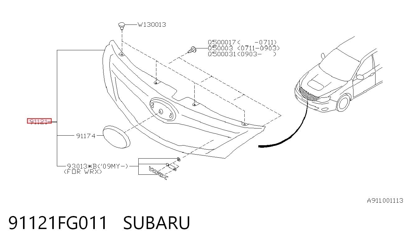 91121FG011 Subaru Calandra