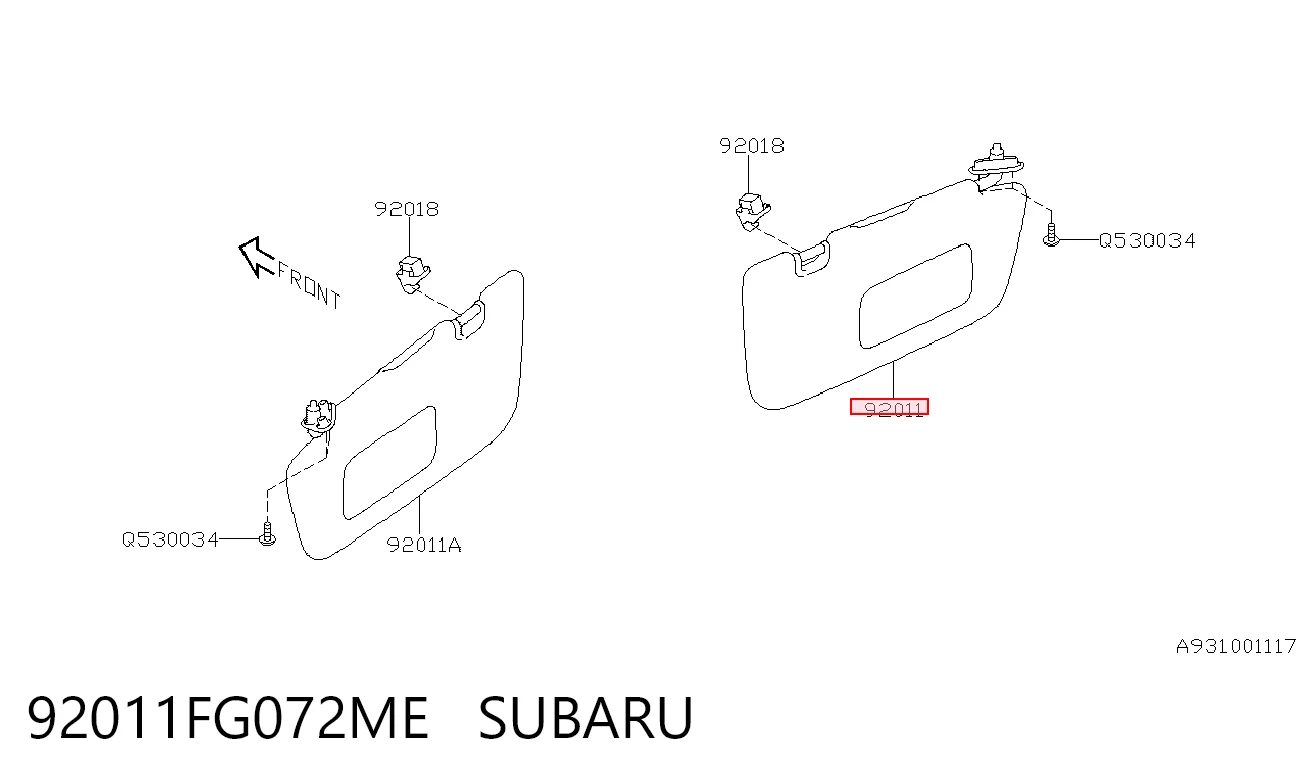 Comprar Visera parasol Subaru Impreza III GH a bajo precio
