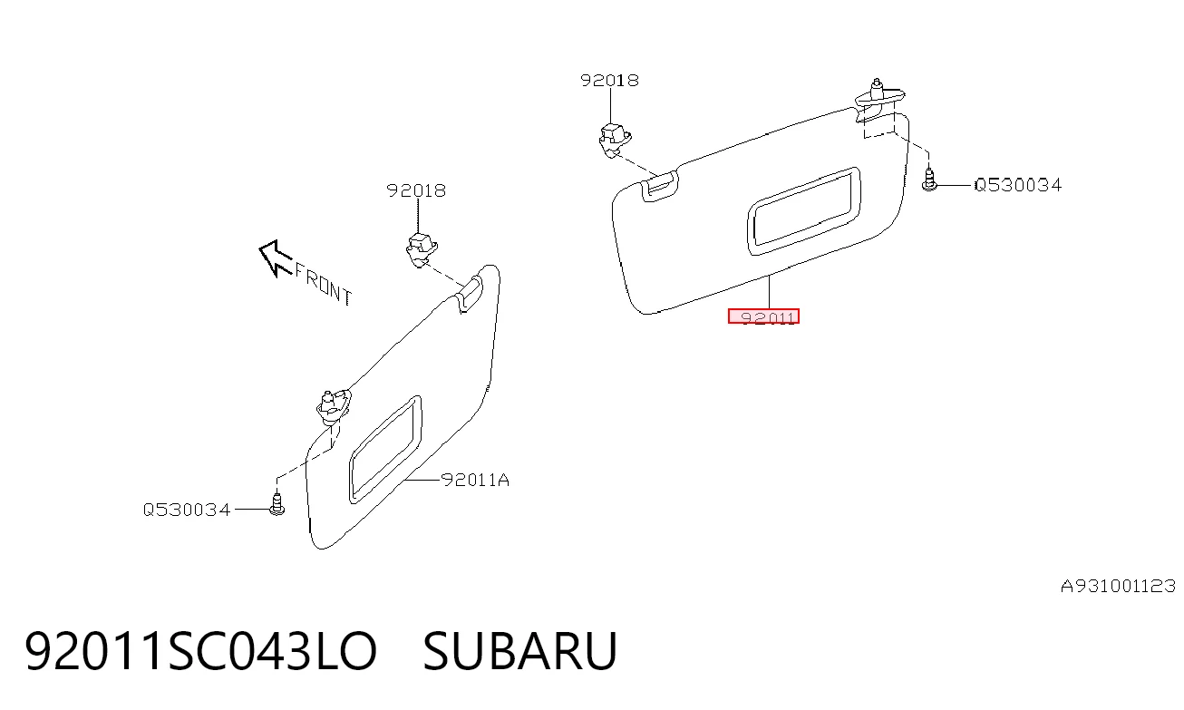 92011SC043LO Subaru Visera