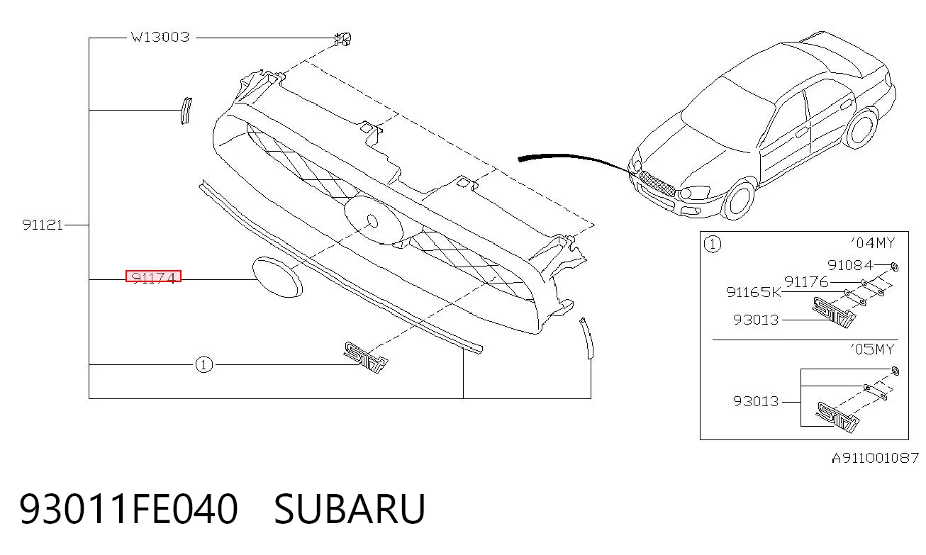 93011FE040 SUBARU
