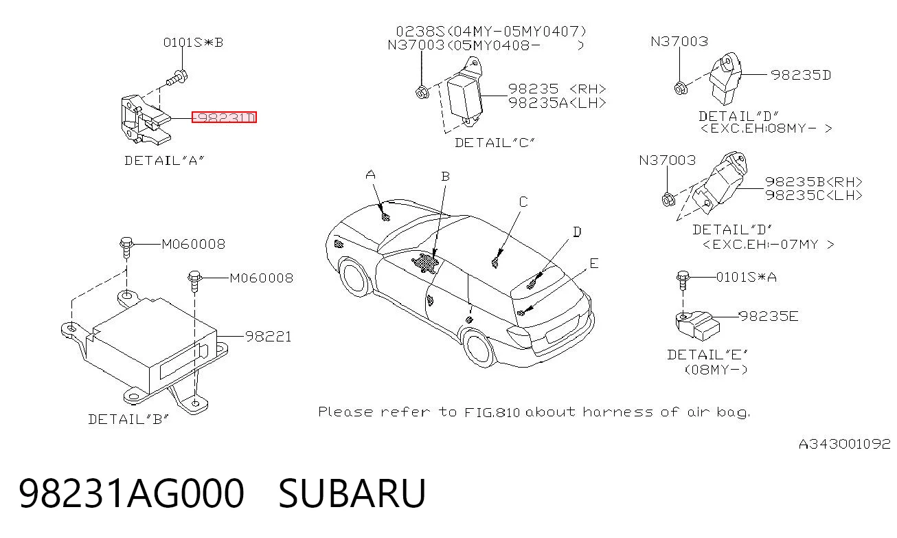 98231AG000 Subaru