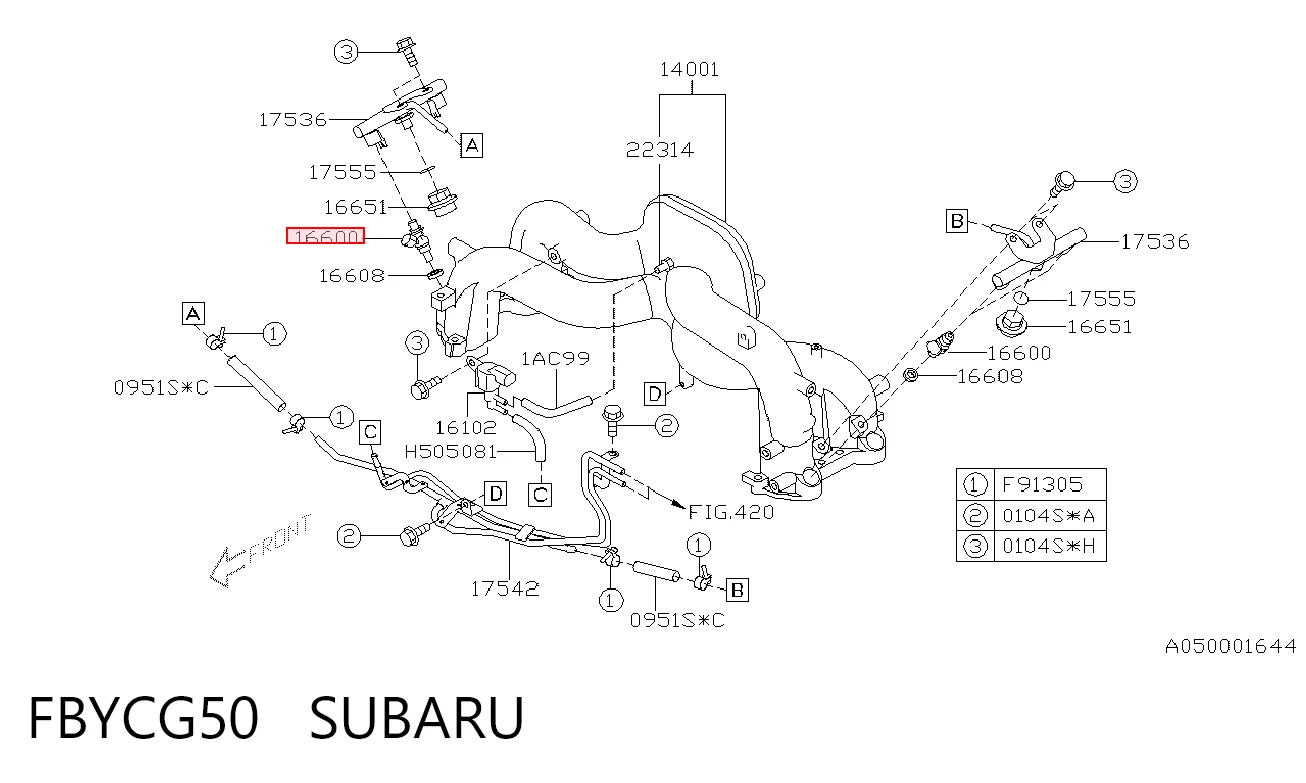 FBYCG50 Subaru Inyector de combustible