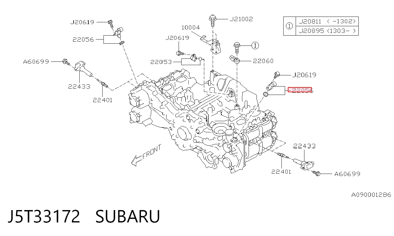 J5T33172 Subaru Sensor posición arbol de levas