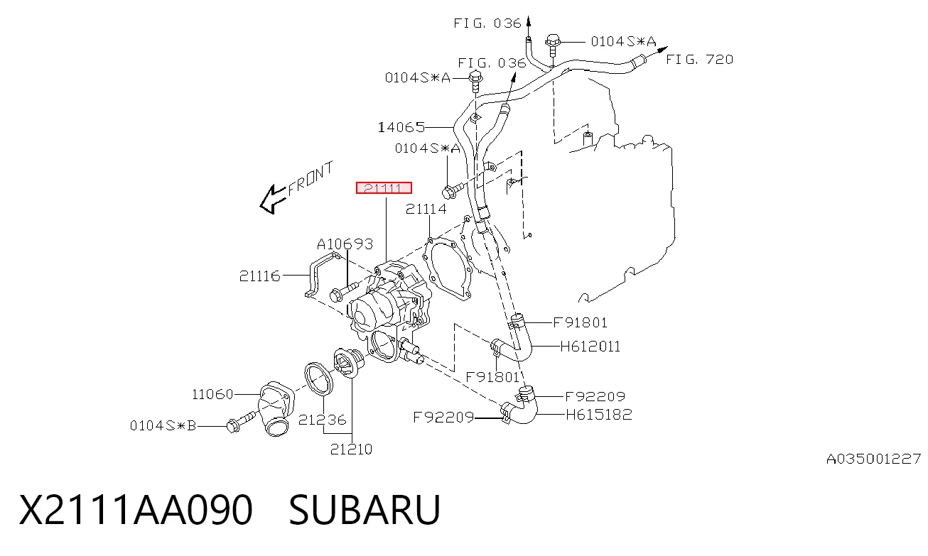 Bomba de agua para Subaru Outback B14, BR