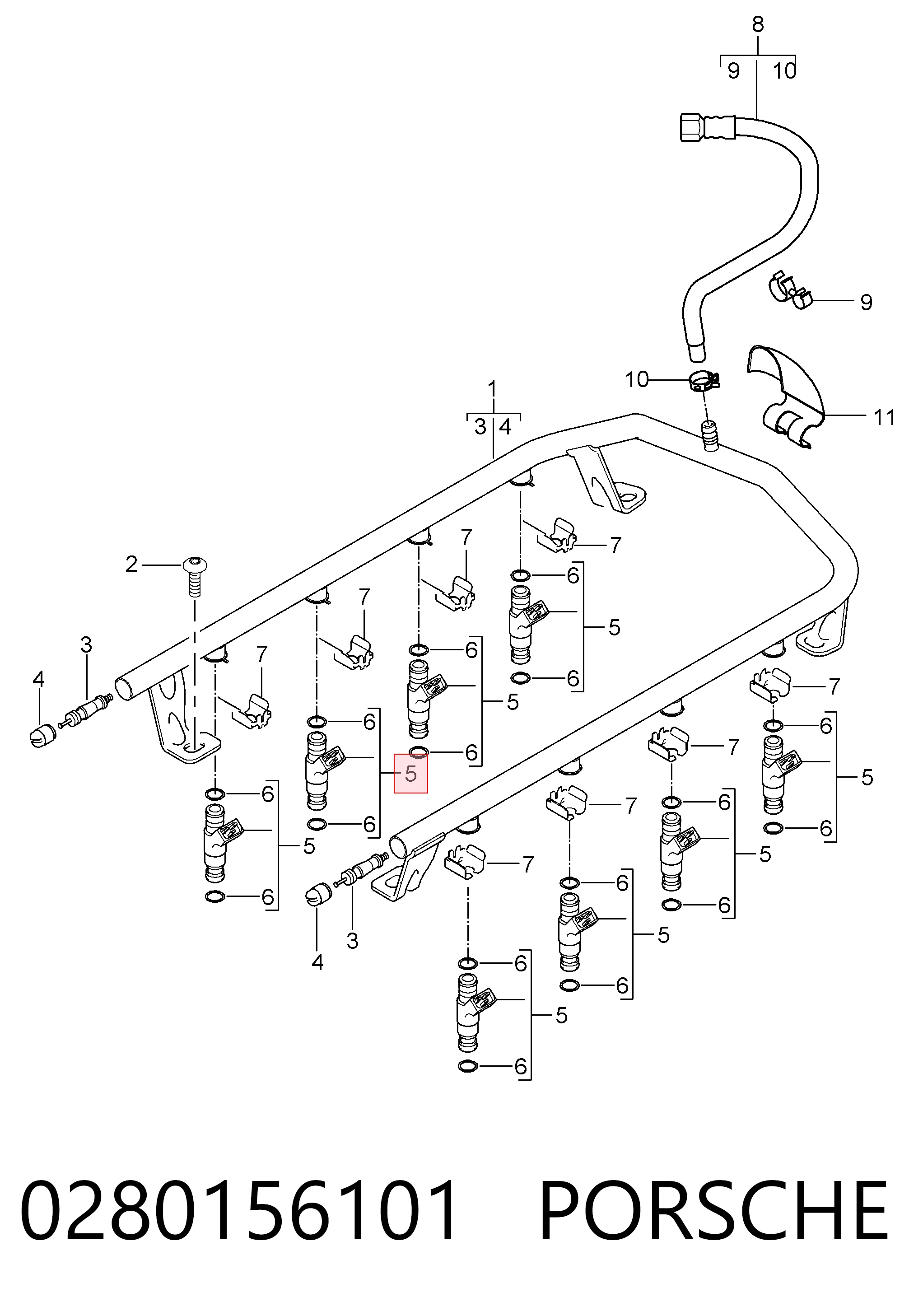Inyector de combustible para Porsche Cayenne  955