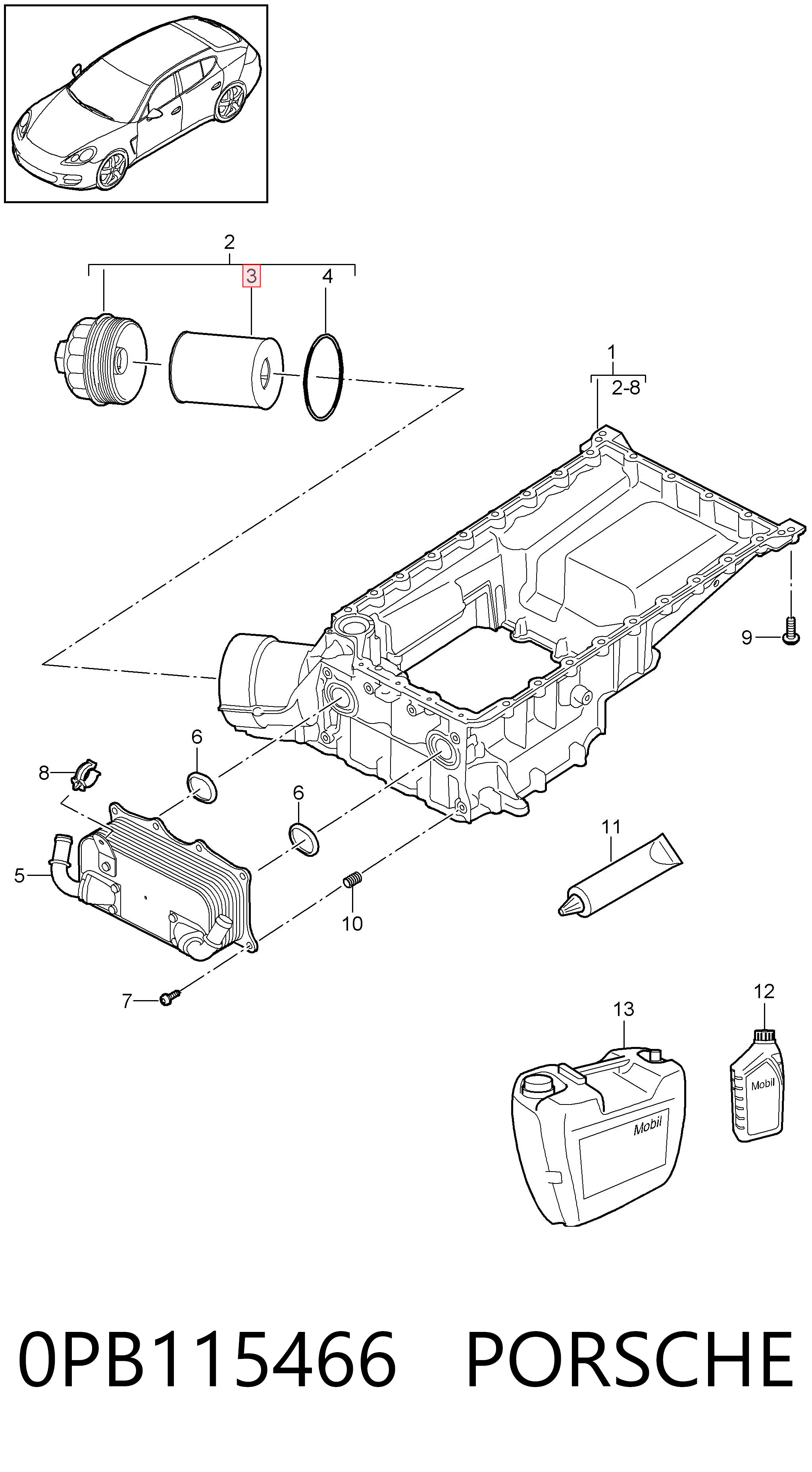 0PB115466 Porsche Filtro aceite