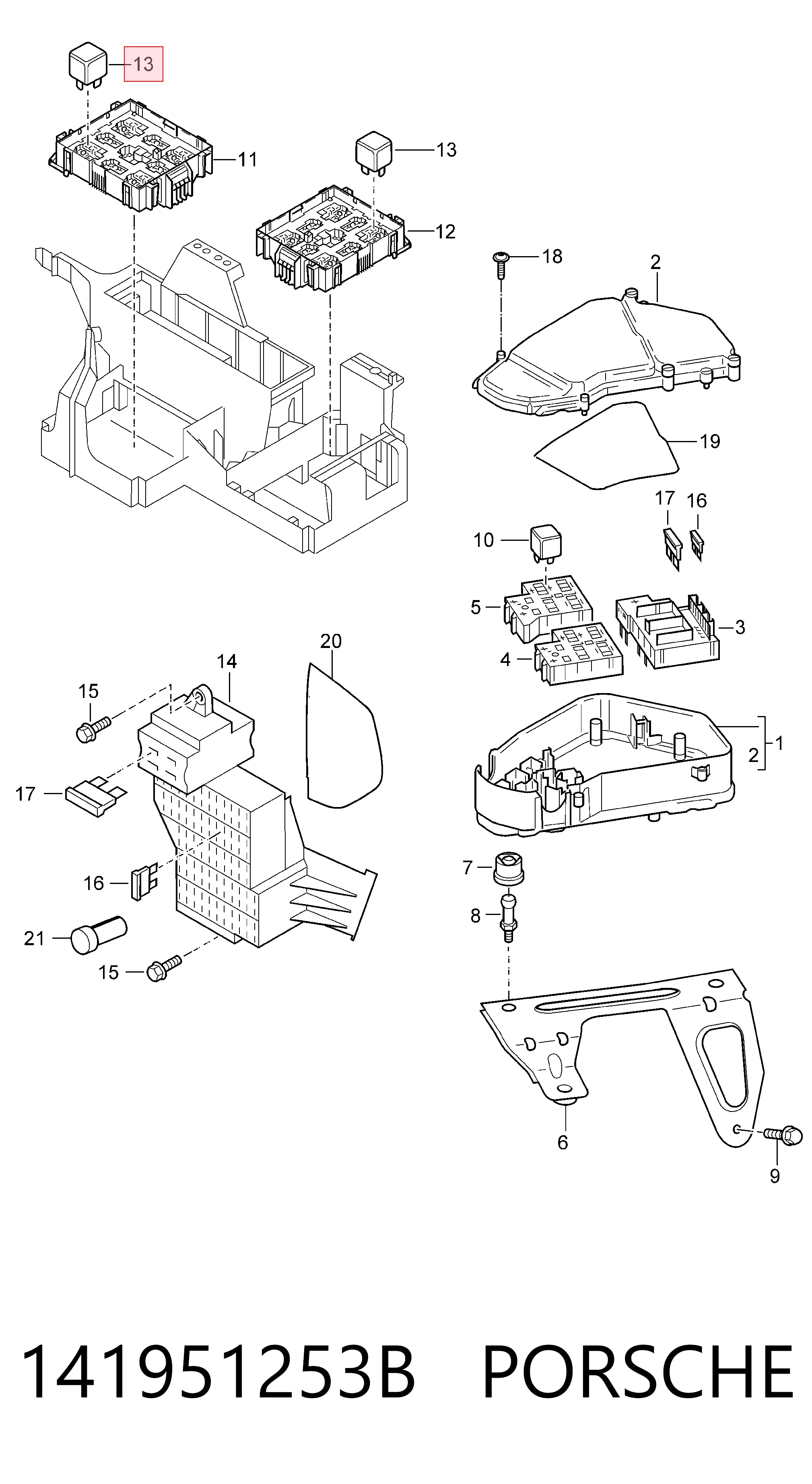 141951253B Porsche Relé de ventilador de aire acondicionado