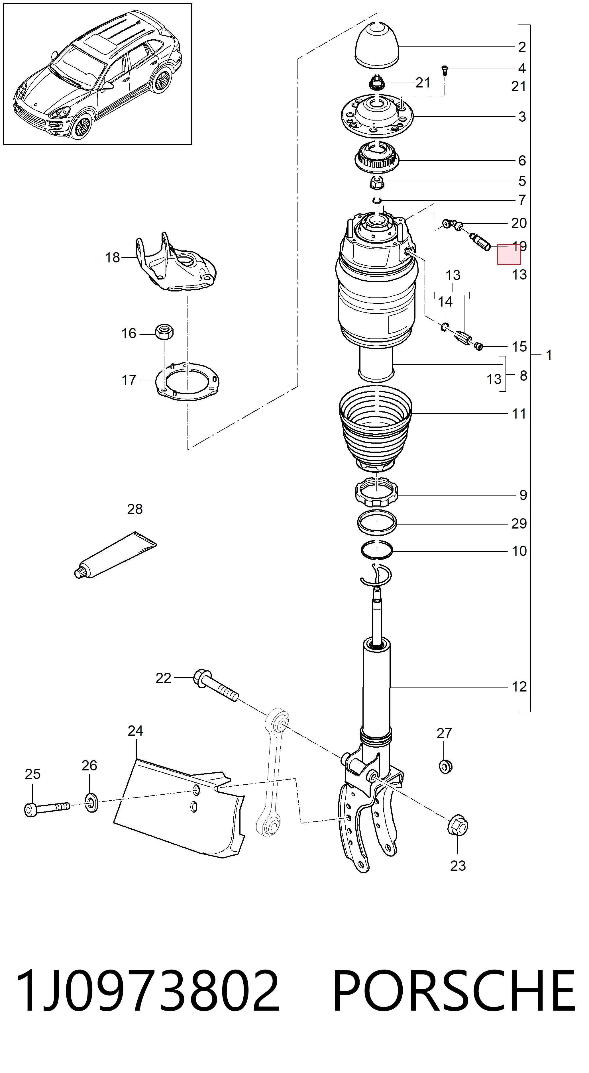 1J0973802 Porsche Conector del sensor de desgaste de pastillas de freno