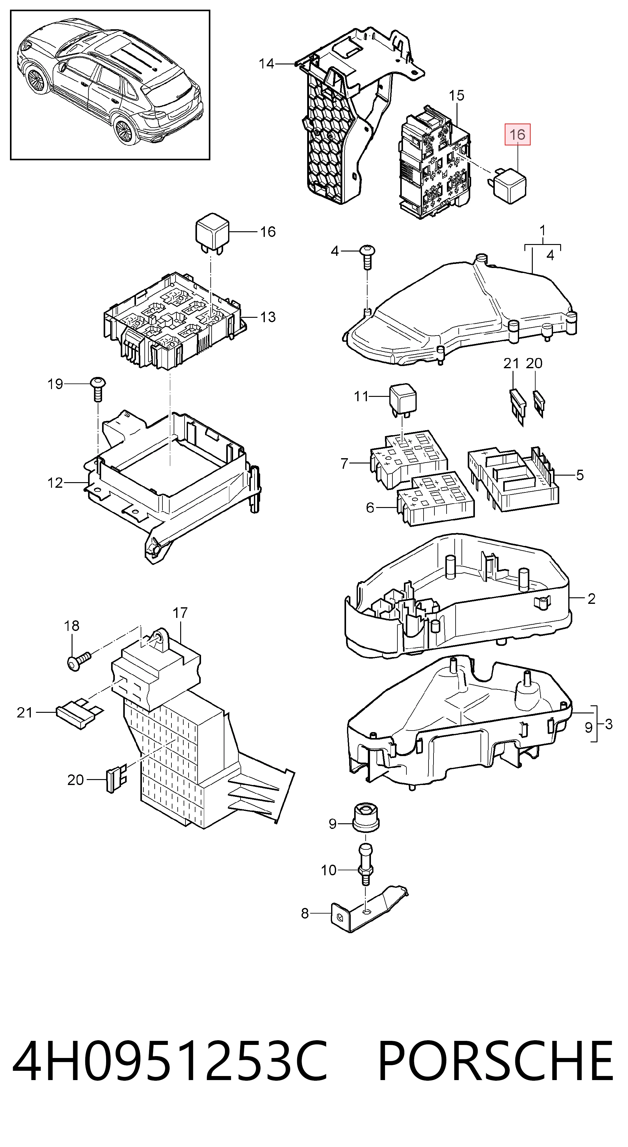 Relé del motor de arranque Porsche Cayenne II (92A)