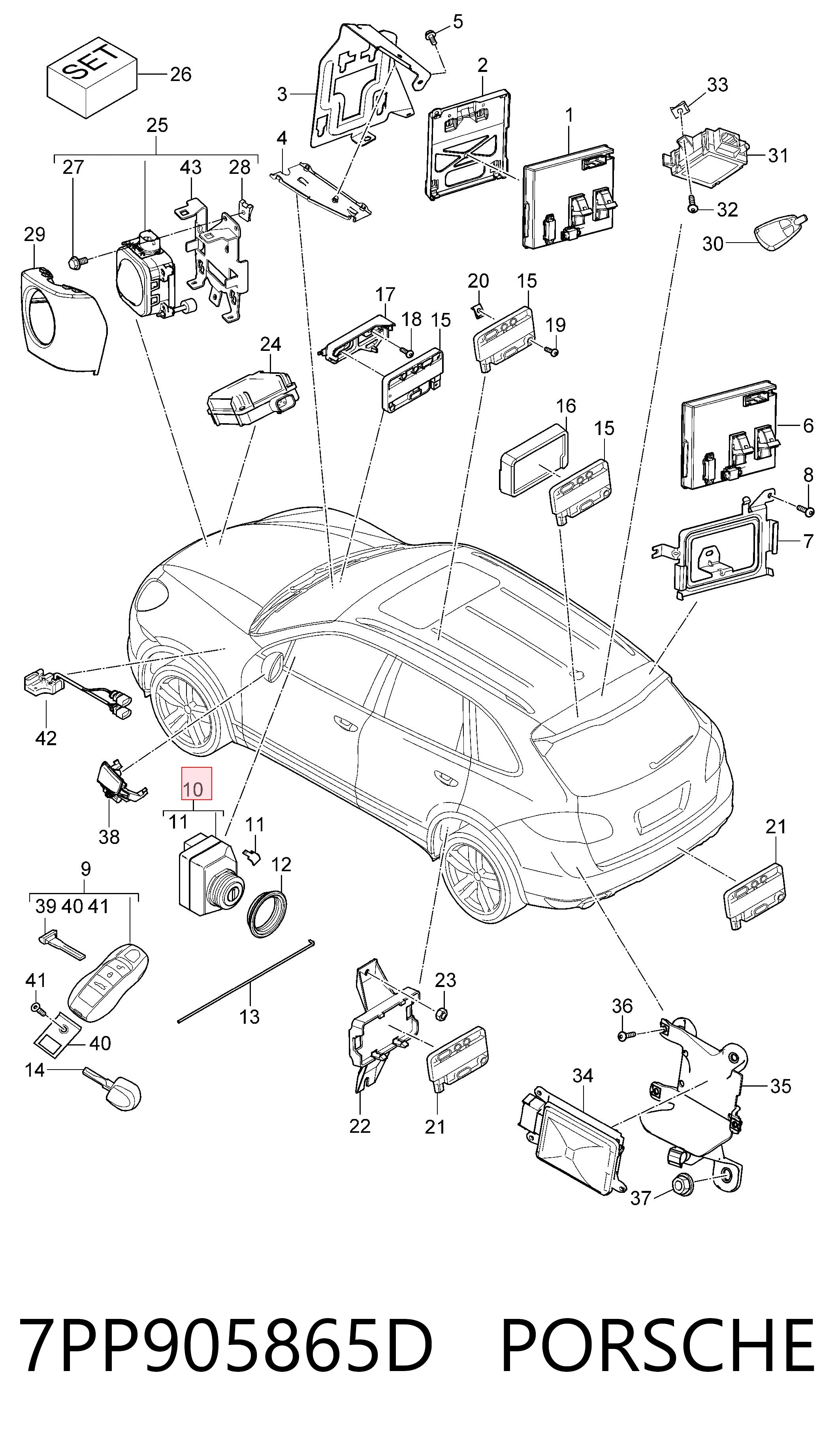 Interruptor de encendido para Porsche Cayenne II 92A