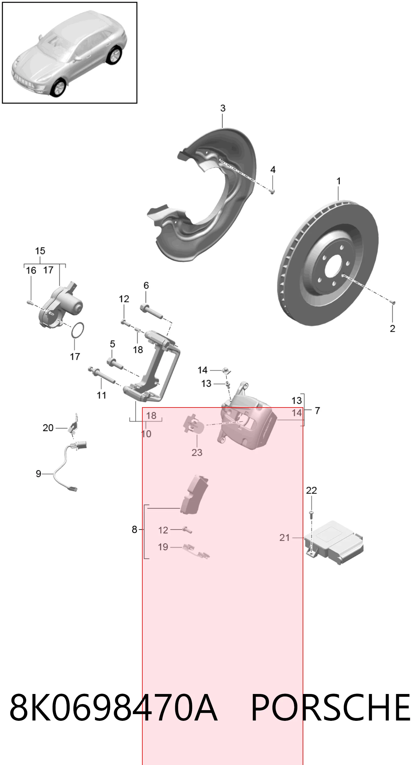8K0698470A Porsche