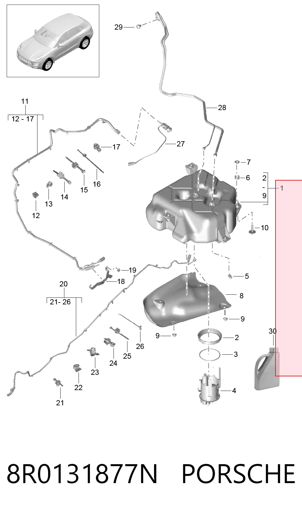 Deposito de urea para Audi Q5  8RB