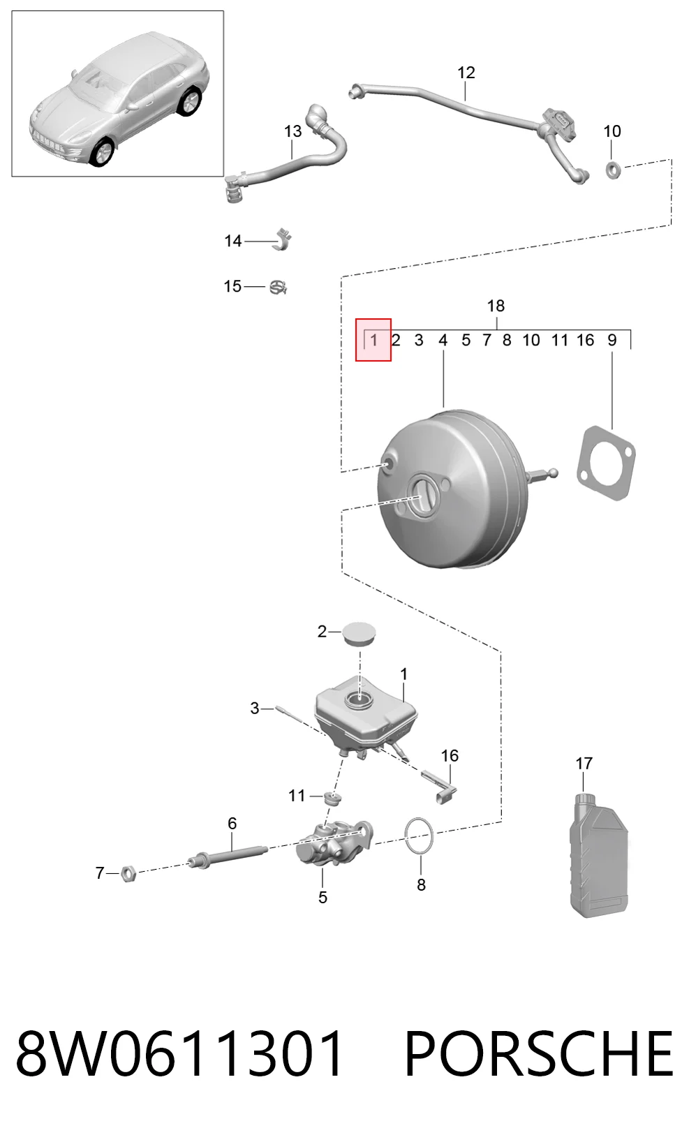 Deposito liquido frenos para Audi A4 B9 8W2, 8WC