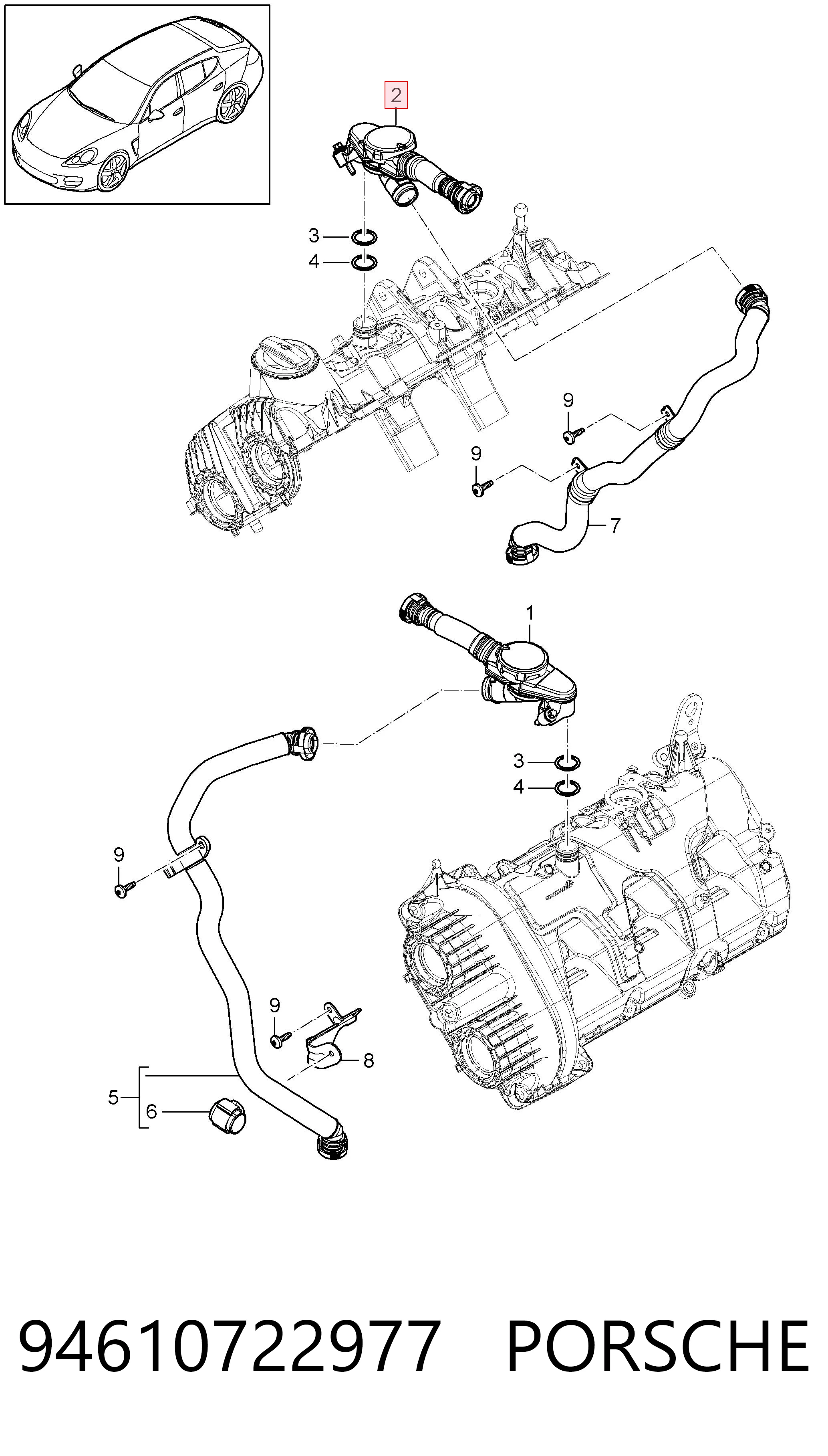 Válvula de ventilación del cárter para Porsche Cayenne II 92A