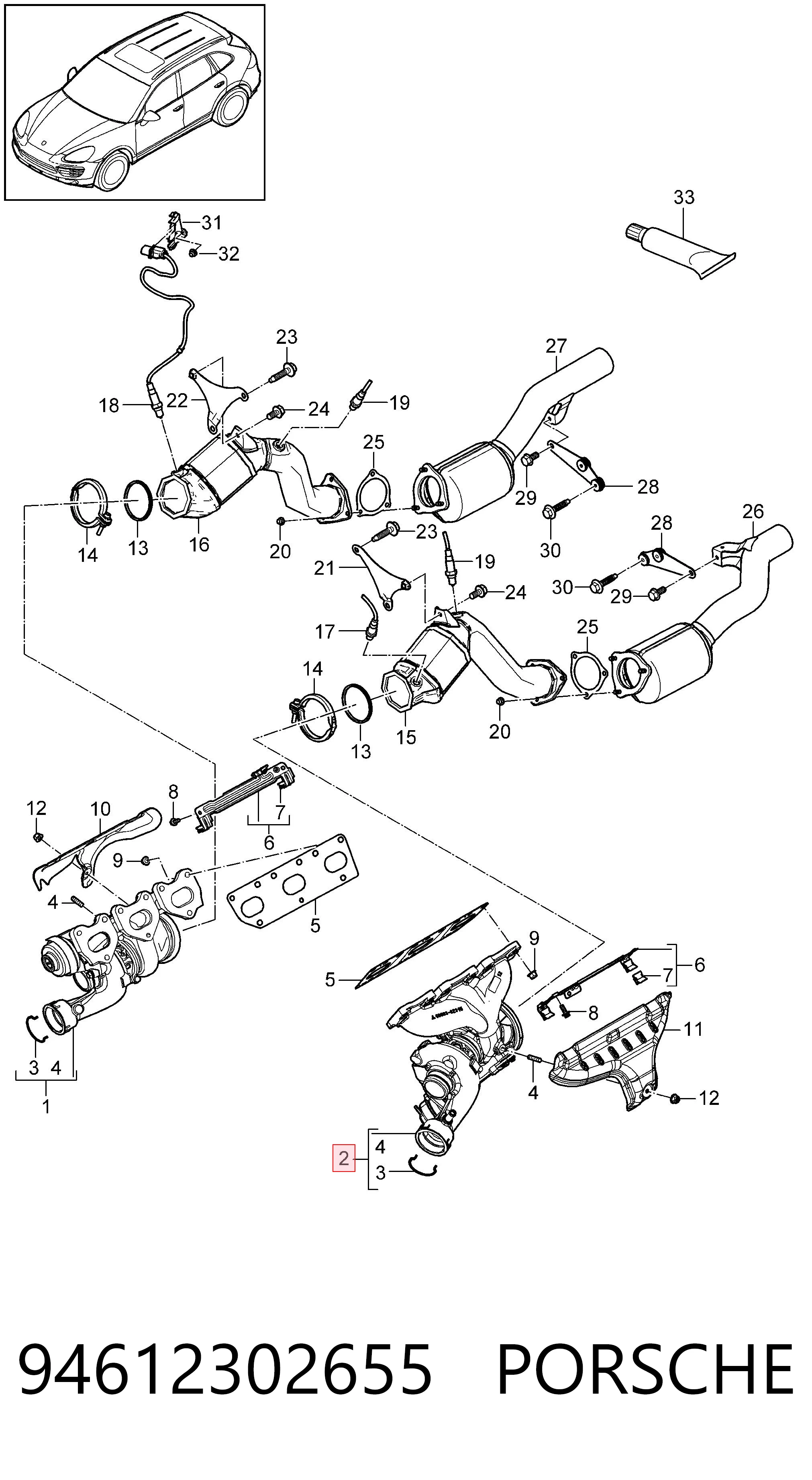 94612302655 Porsche Turbo para motor