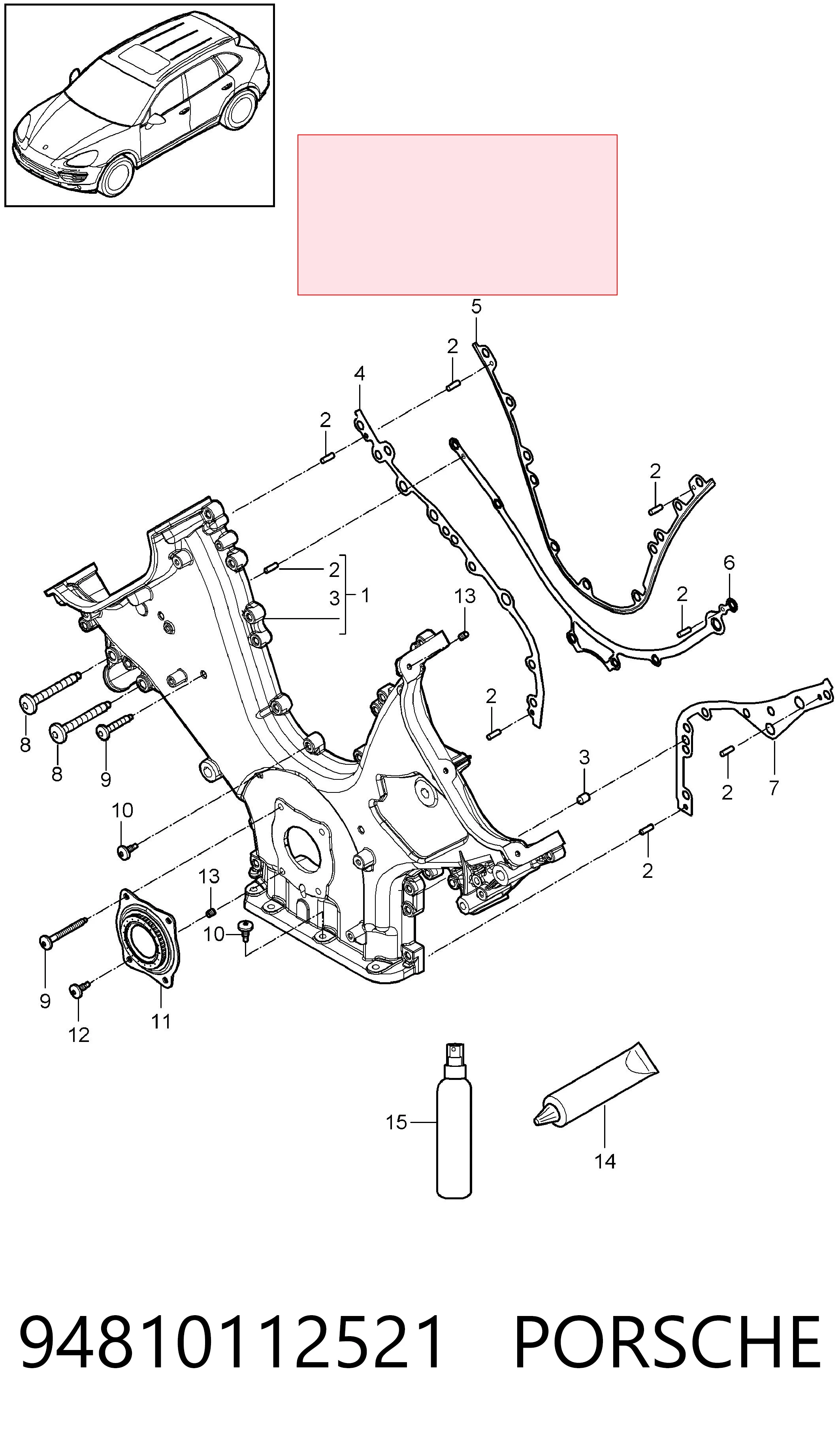 Junta de tapa frontal del motor derecha para Porsche Cayenne II 92A