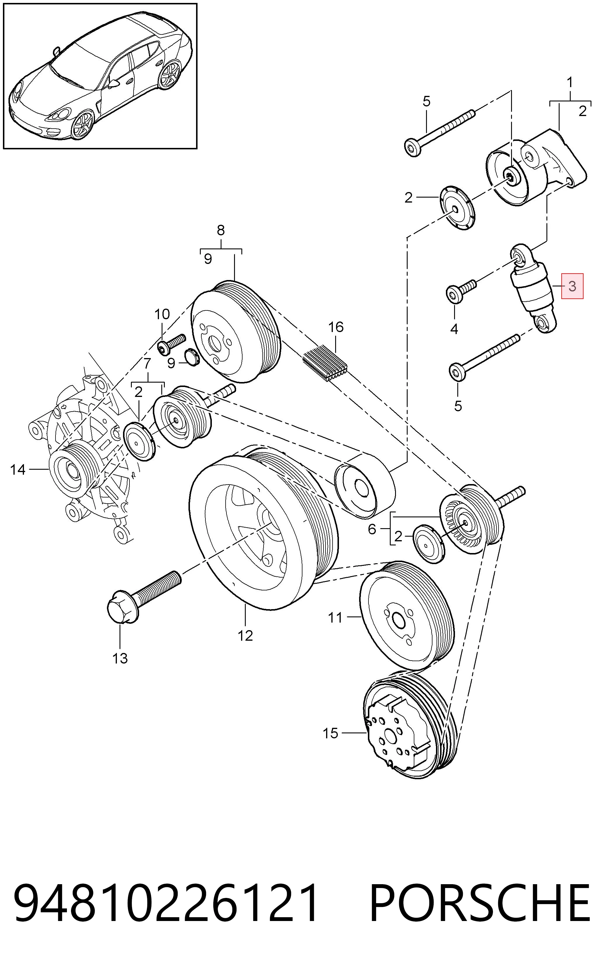 Tensor de la correa trapecial VAG 94810226121 precio, desde 20,89 EUR