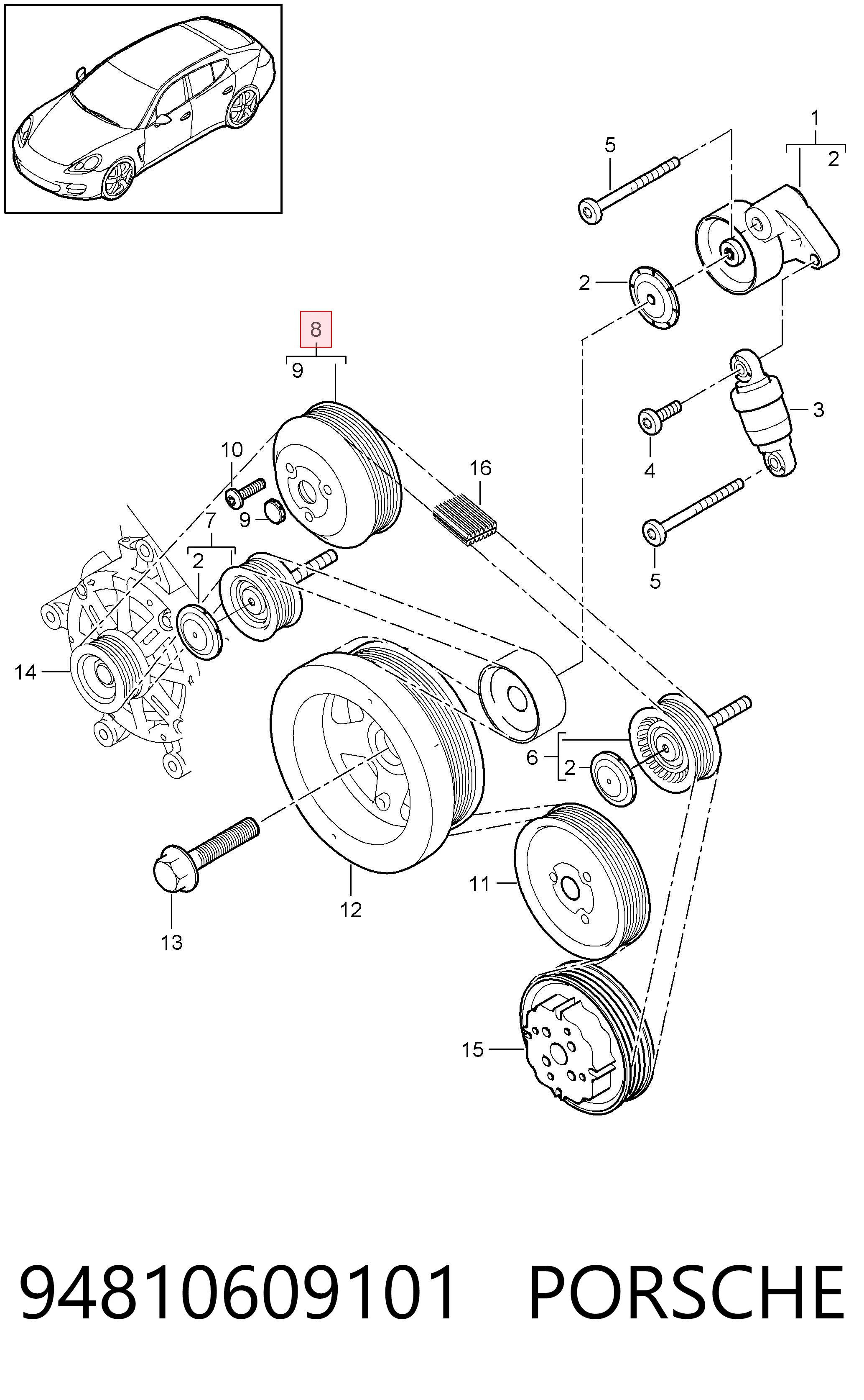 Comprar Polea de bomba de agua Porsche Cayenne II 92A