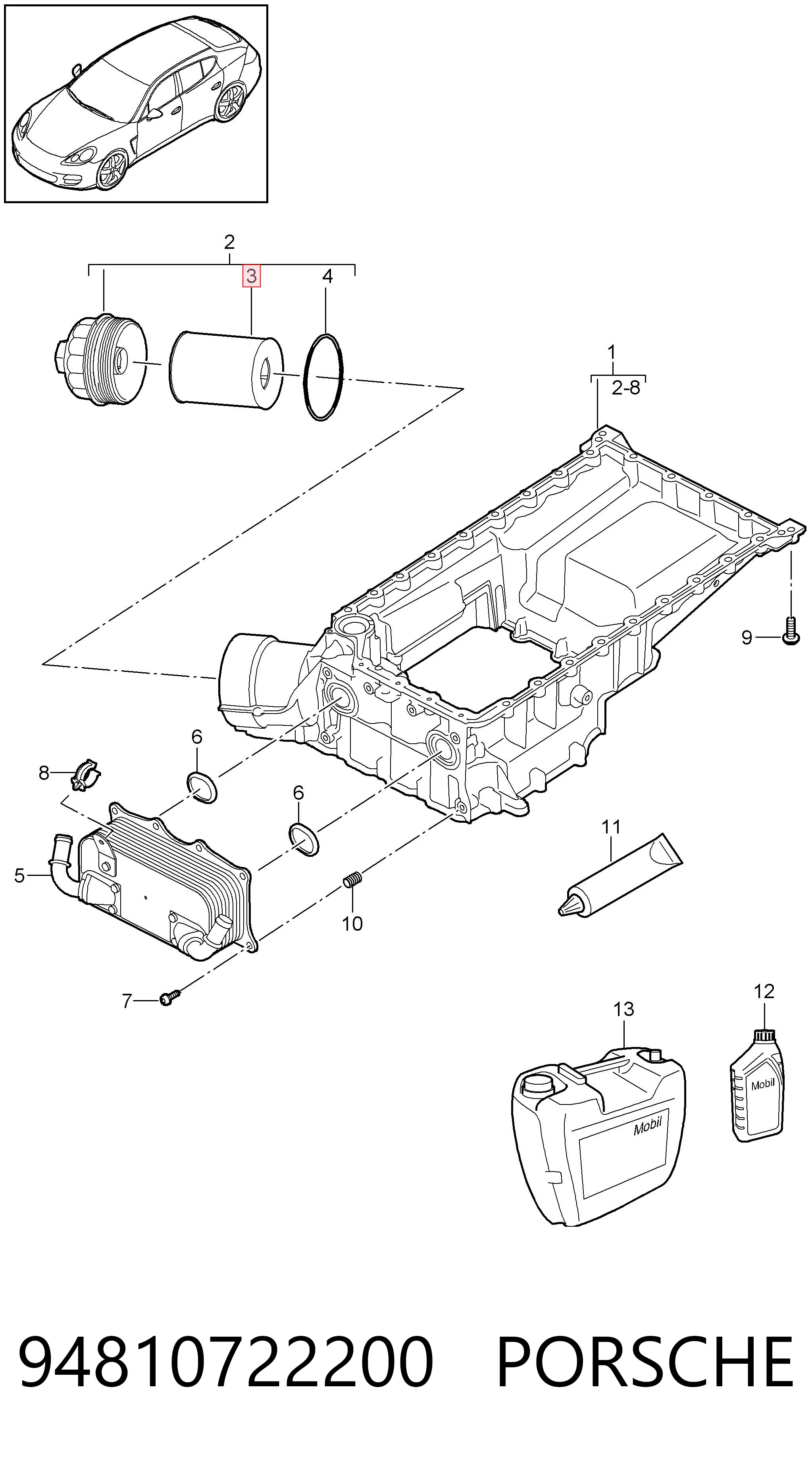 94810722200 Porsche Filtro aceite