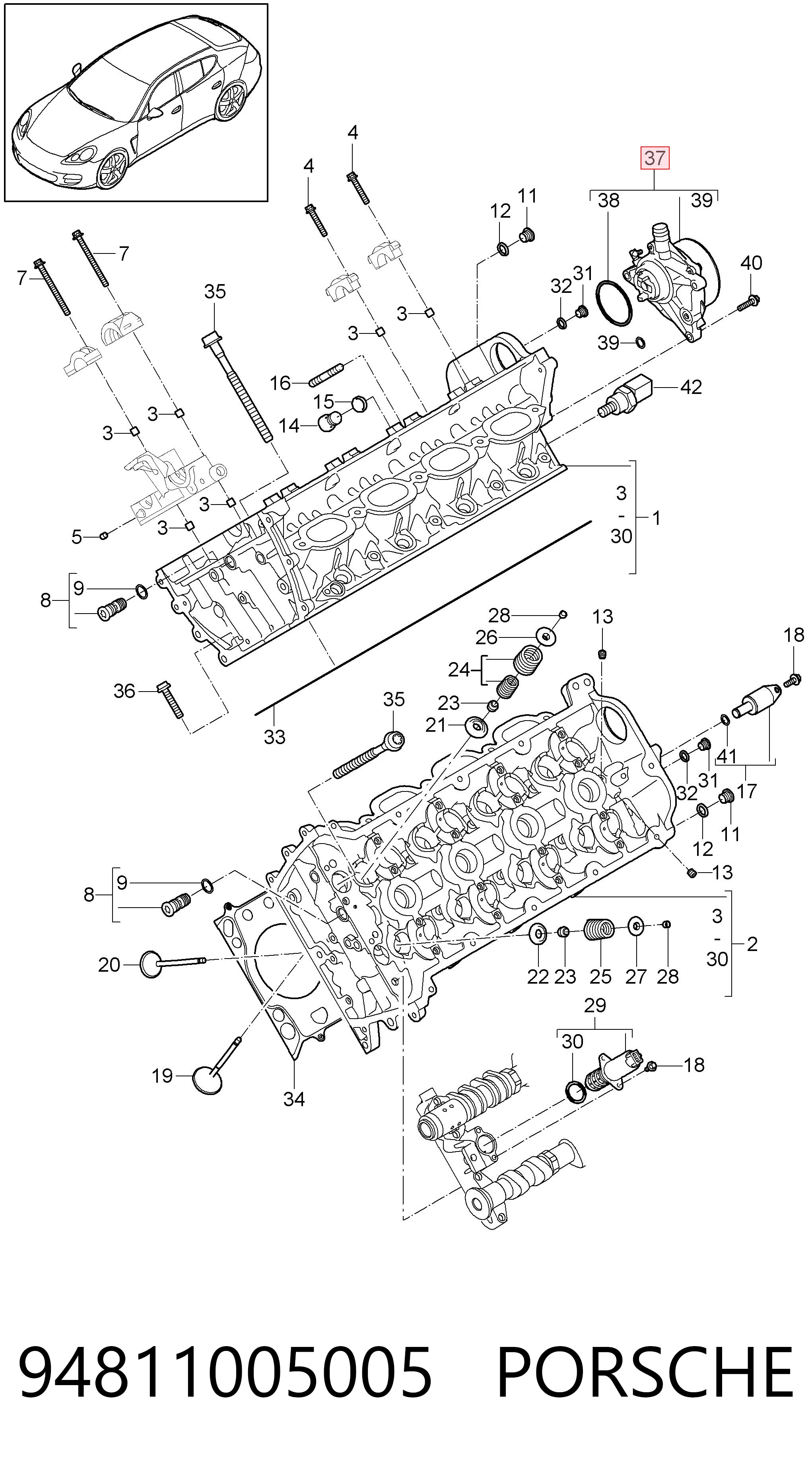 94811005005 Porsche Bomba de vacío de frenado