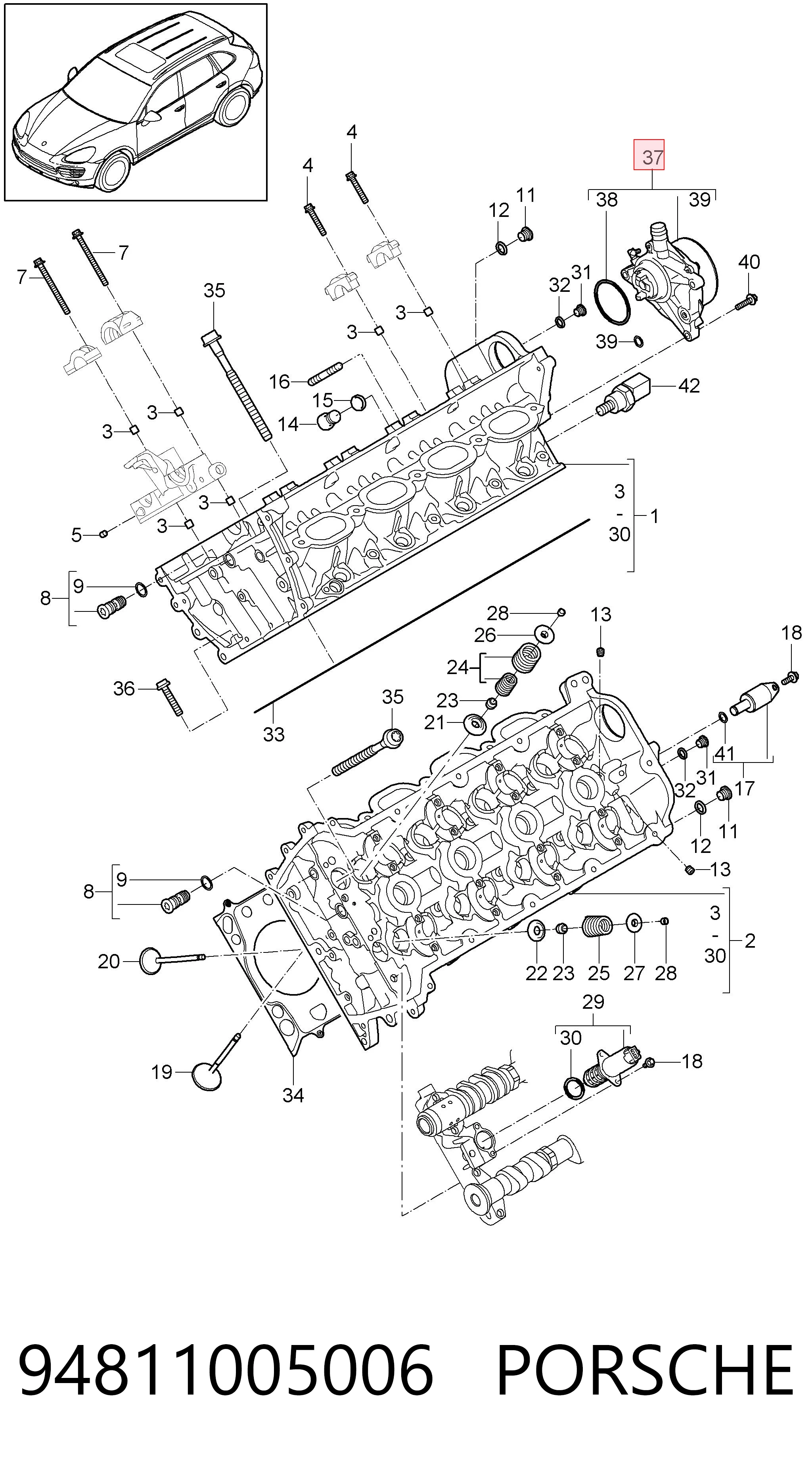 94811005006 Porsche Bomba de vacío de frenado