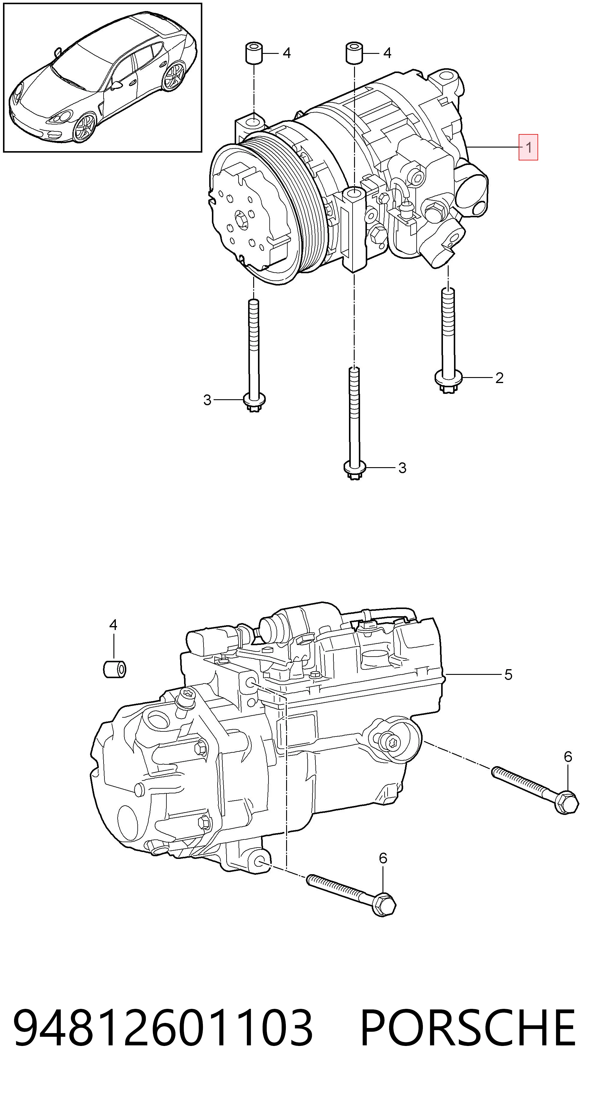 94812601103 Porsche Compresor climatizador