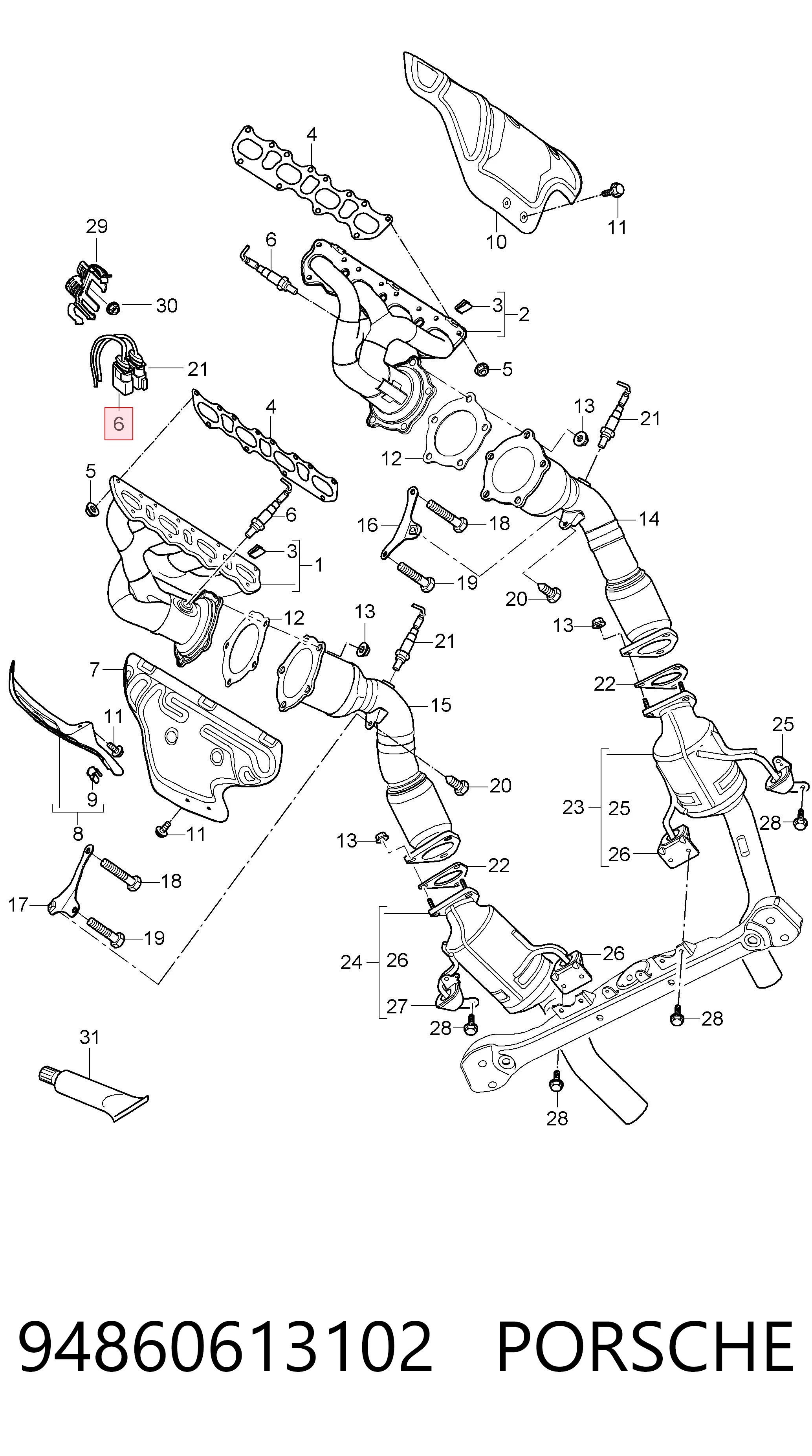 94860613100 VAG Sensor de oxígeno previo al catalizador