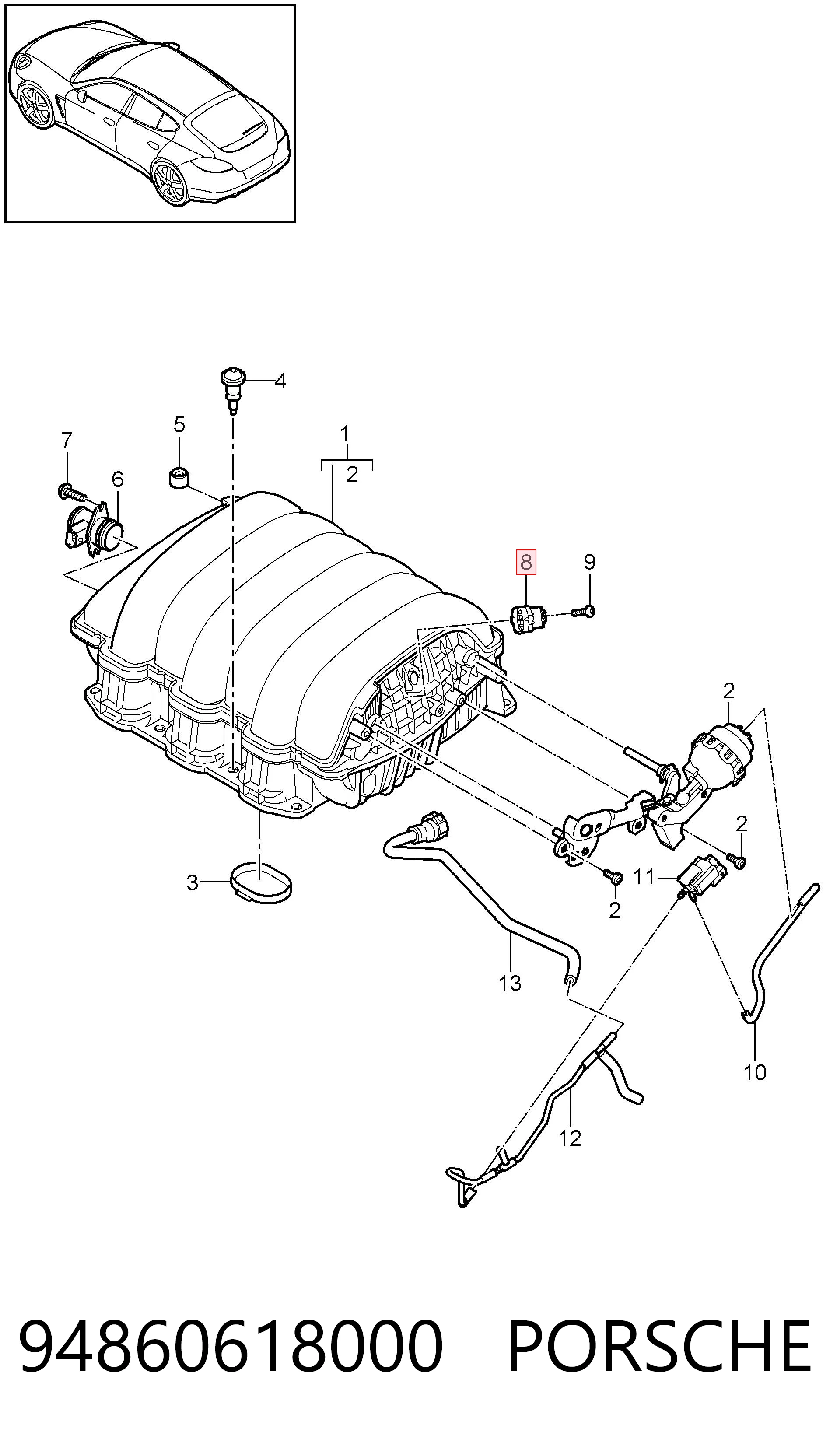 94860618000 Porsche Sensor De Presion Del Colector De Admision