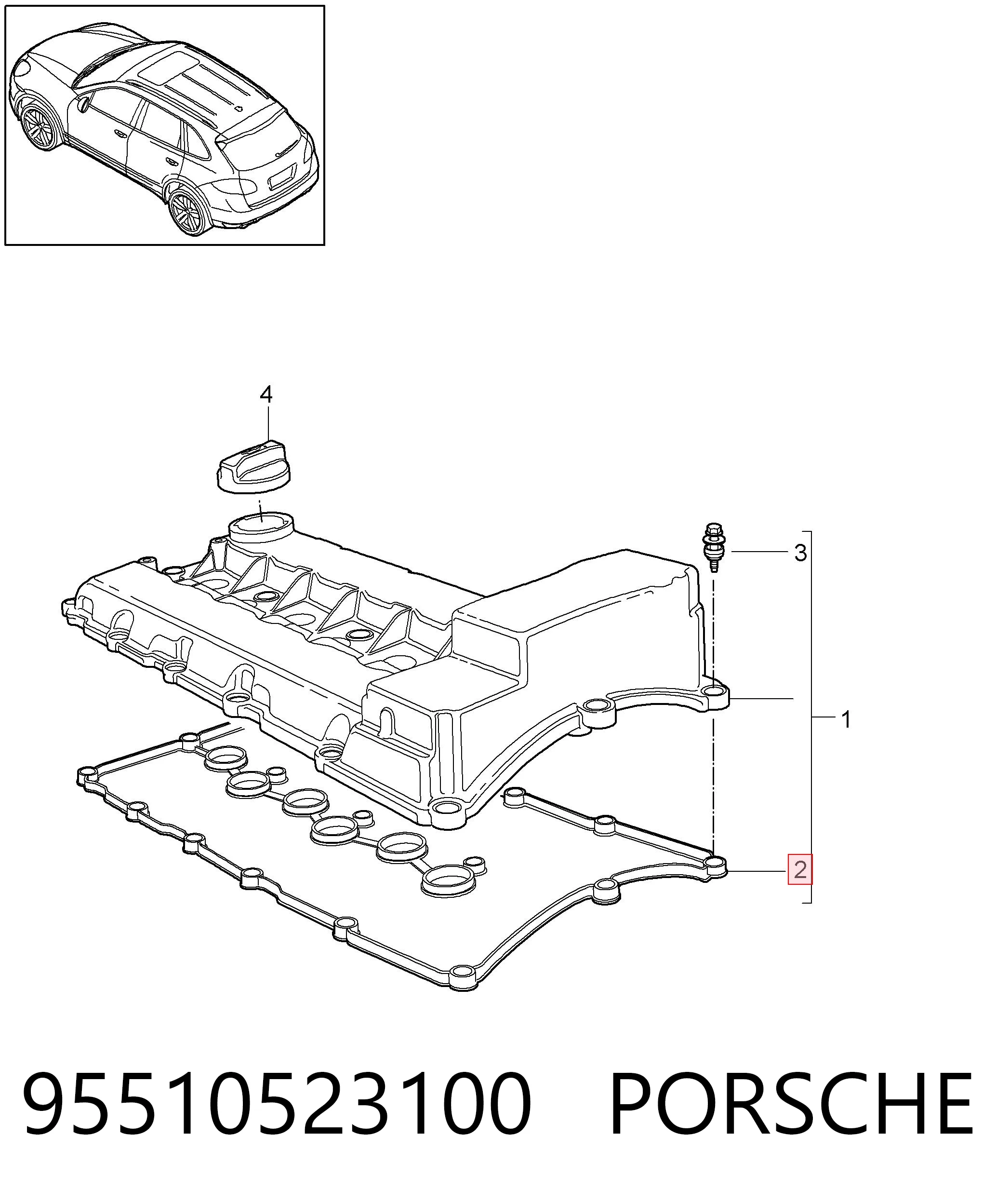  Junta tapa de balancines Volkswagen Touareg 1