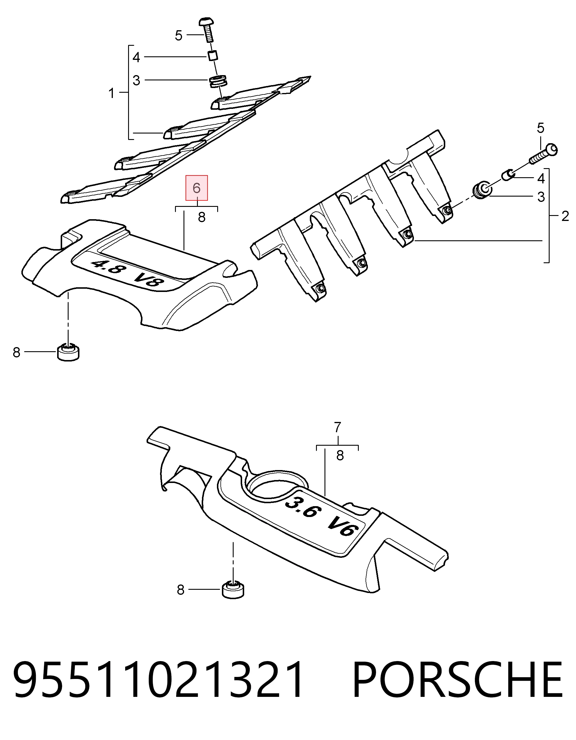 Comprar Cubierta decorativa del motor Porsche Cayenne  955 a bajo precio