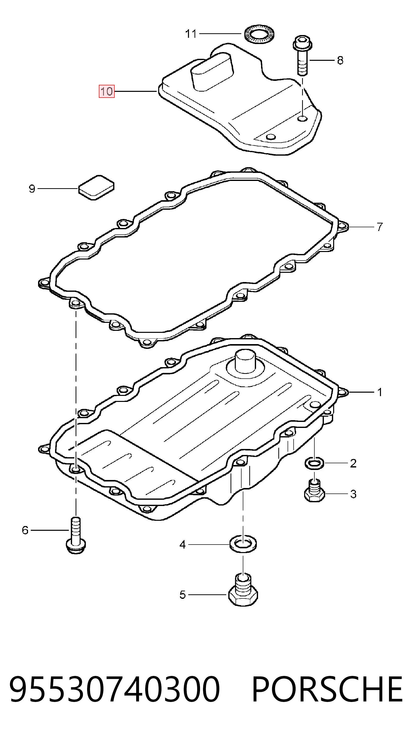 95530740300 Porsche Filtro hidráulico transmisión automática