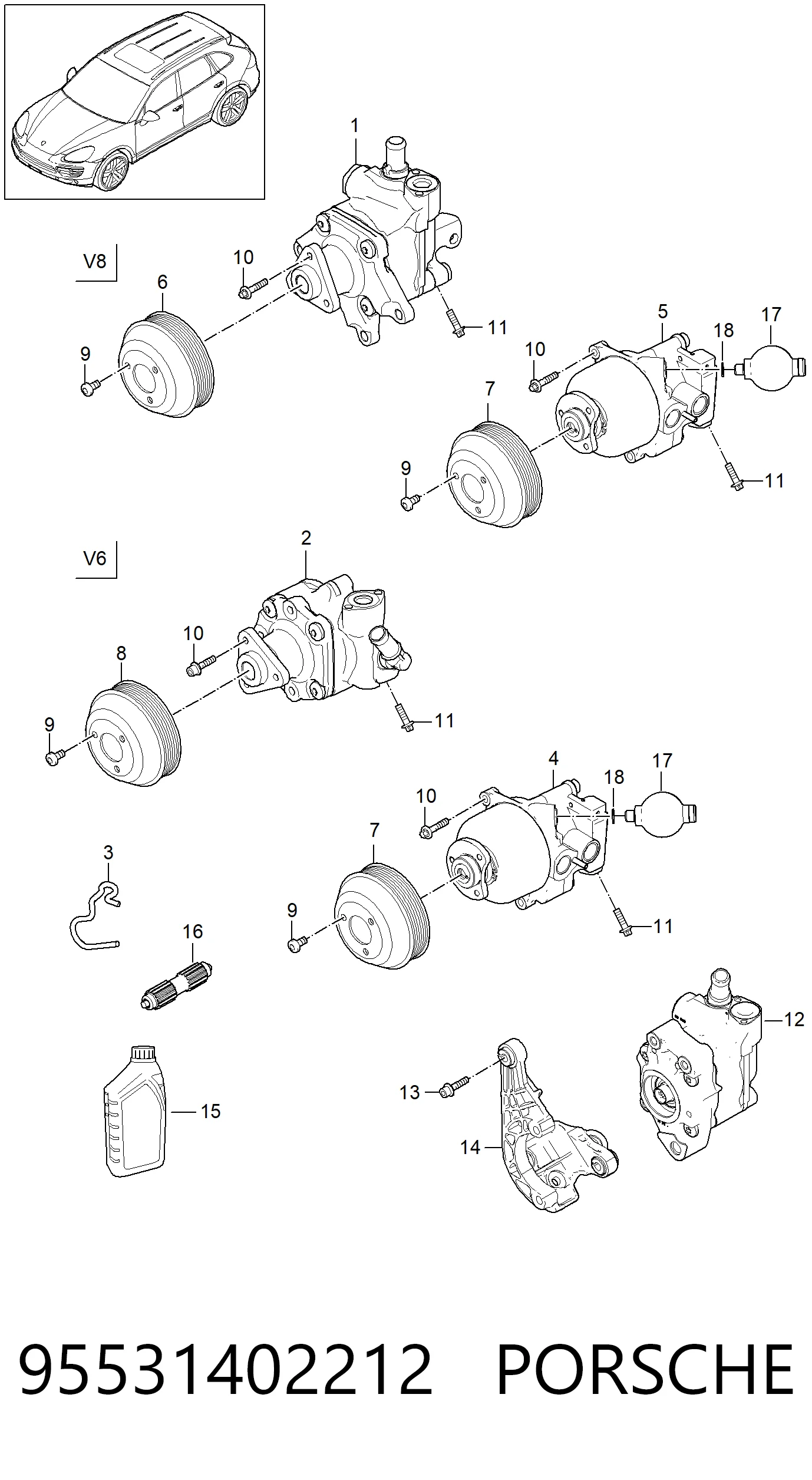 Bomba de dirección asistida  Porsche 95531402212 precio, desde 2768,78 EUR