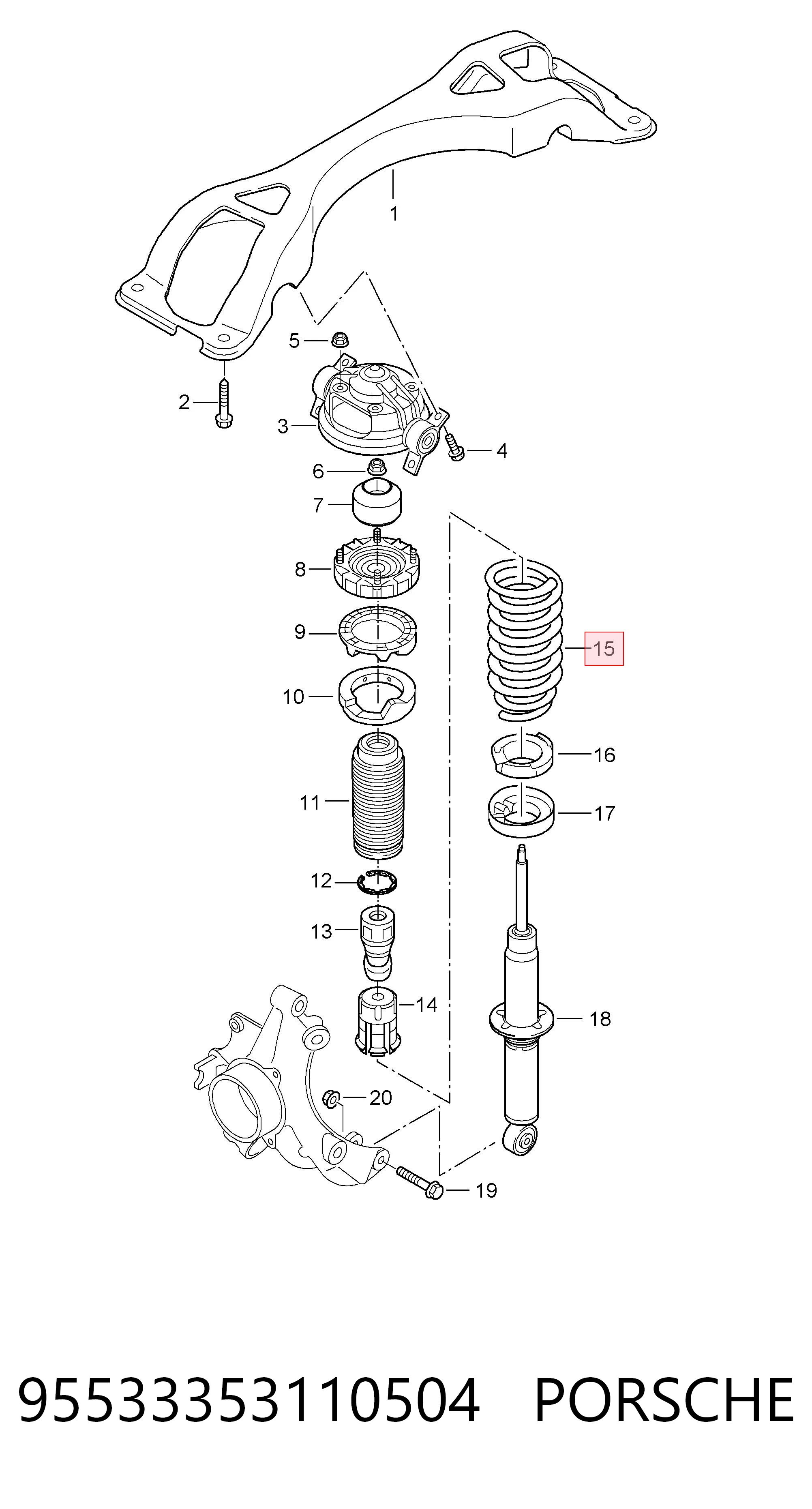 Comprar Muelle trasero Porsche Cayenne  955 a bajo precio