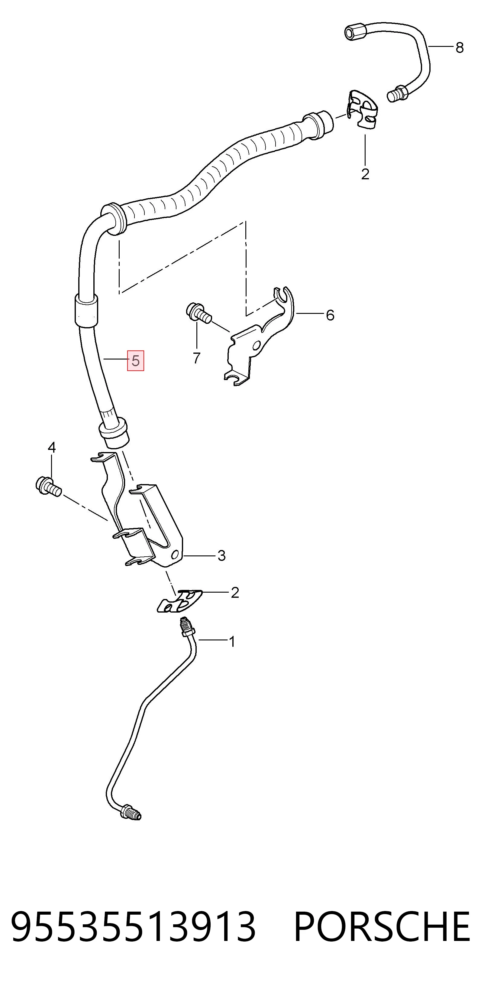 Tubo flexible de frenos delantero para Porsche Cayenne  (955)