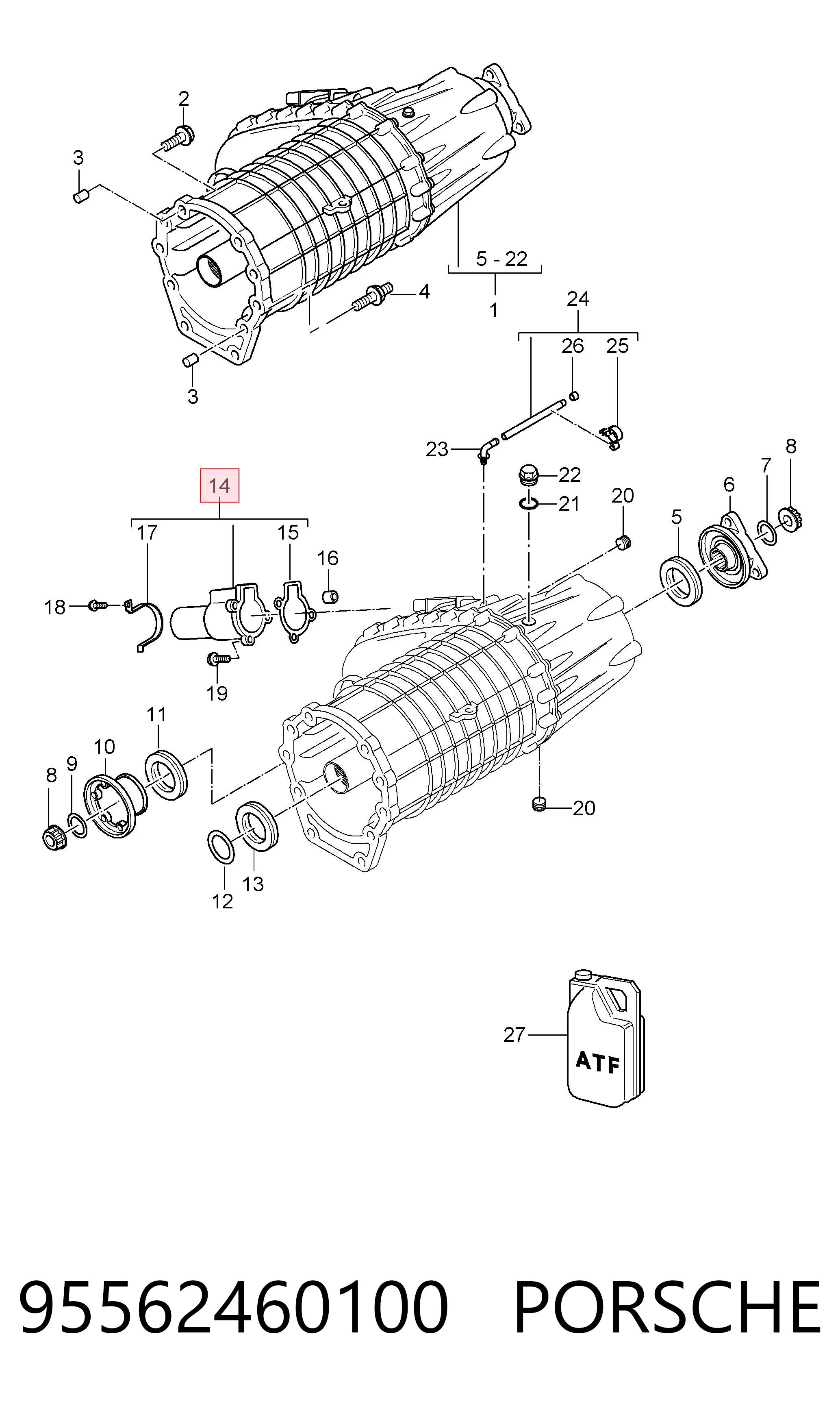 Motor de control de la caja de transferencia 95562460100 PORSCHE