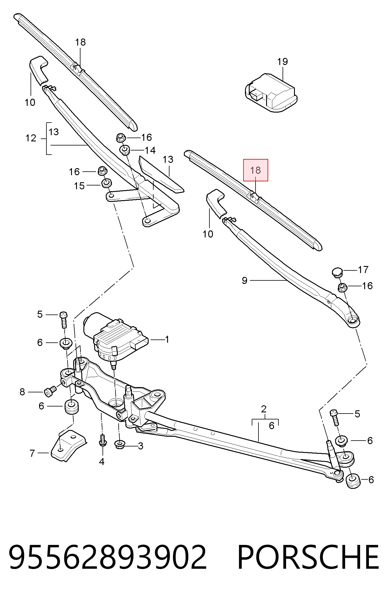 Limpiaparabrisas delanteras para Porsche Cayenne 955