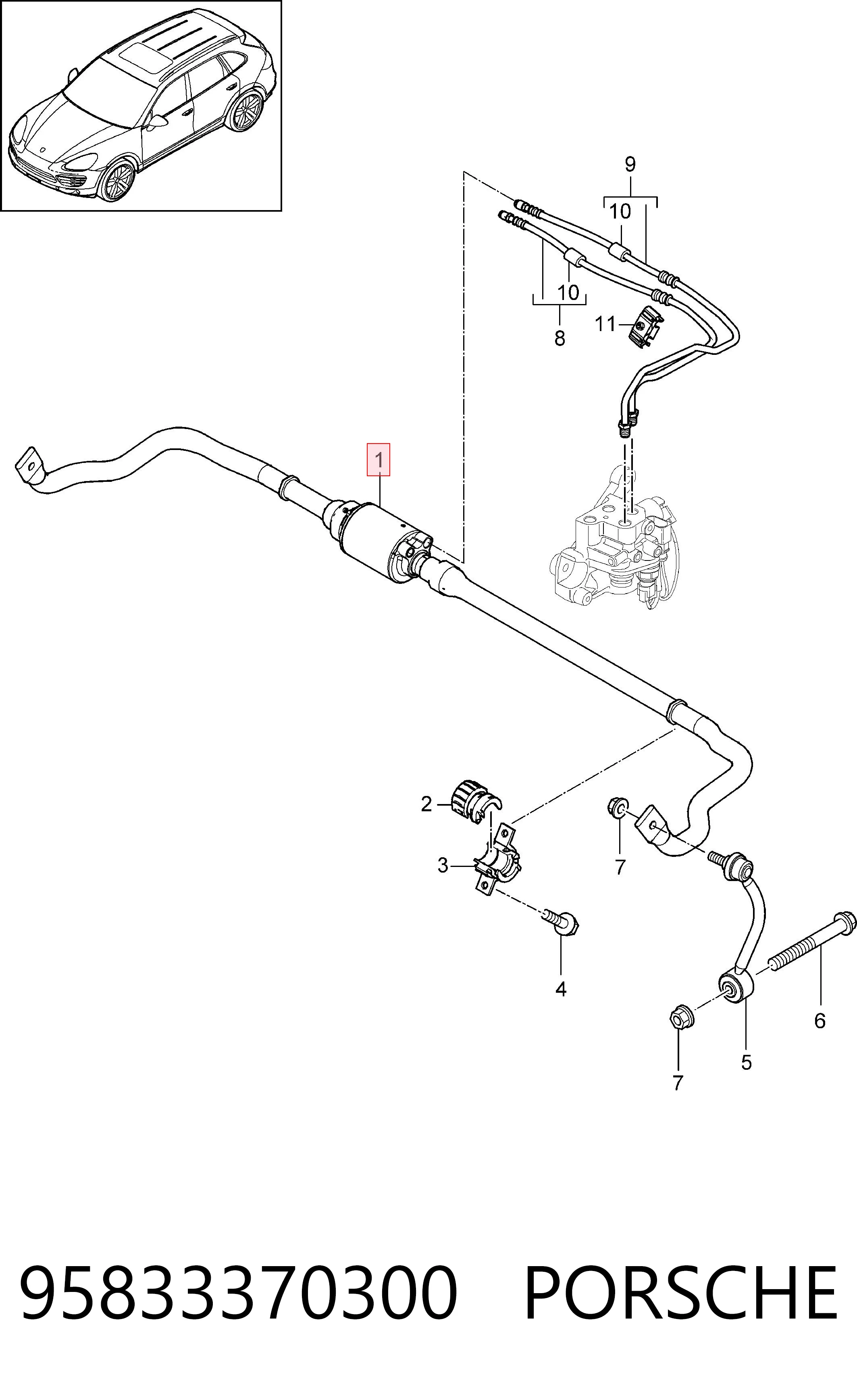 Comprar Estabilizador trasero Porsche Cayenne II 92A a bajo precio