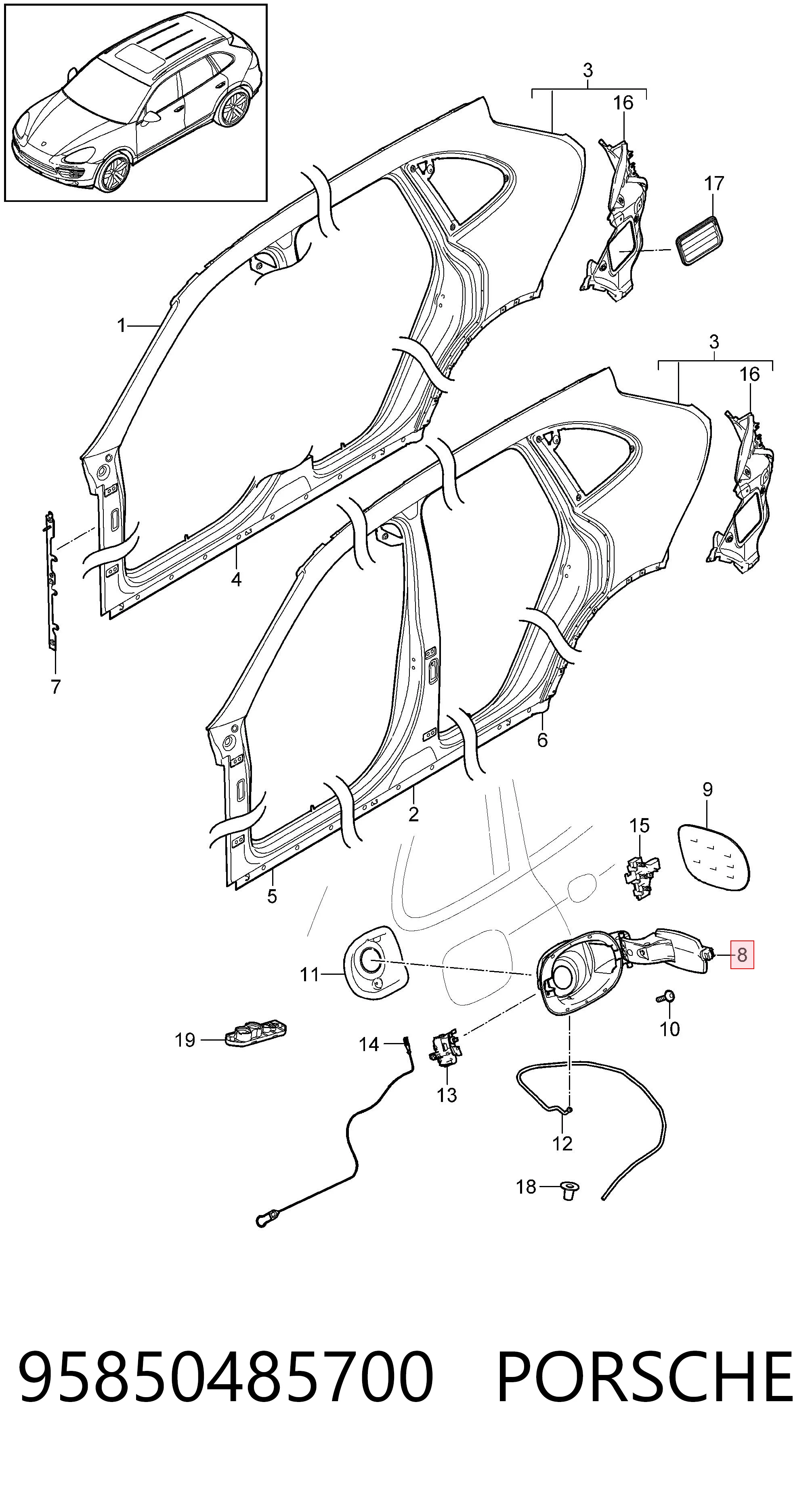 Comprar Tapa de la gasolina Porsche Cayenne II 92A